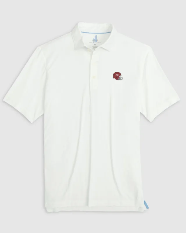 University of Arkansas Huronn Featherweight Performance Polo - Helmet Logo sold by Johnnie-O