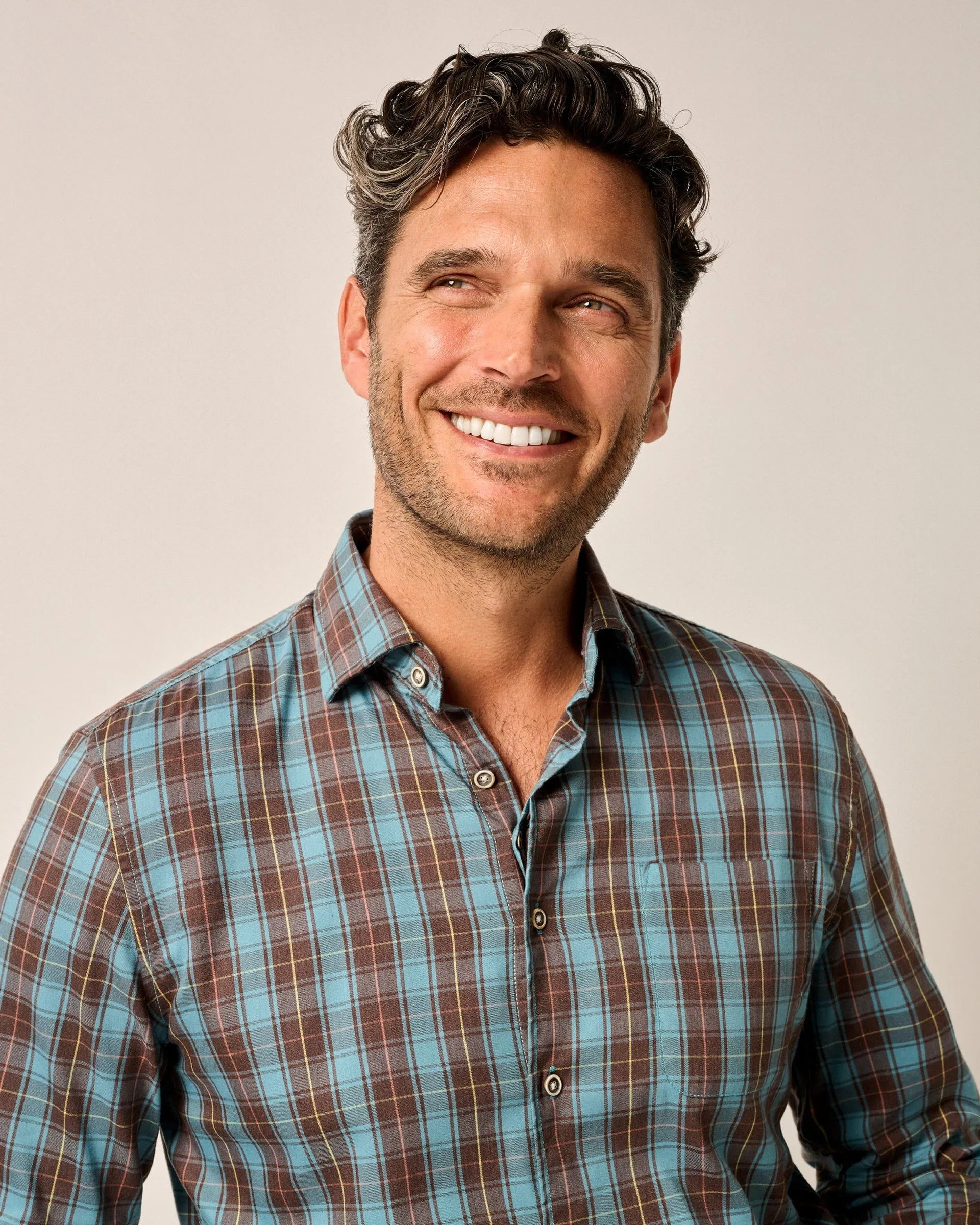 Tucked Cotton Blend Button Up Shirt - Carrillo sold by Johnnie-O product image thumbnail 4