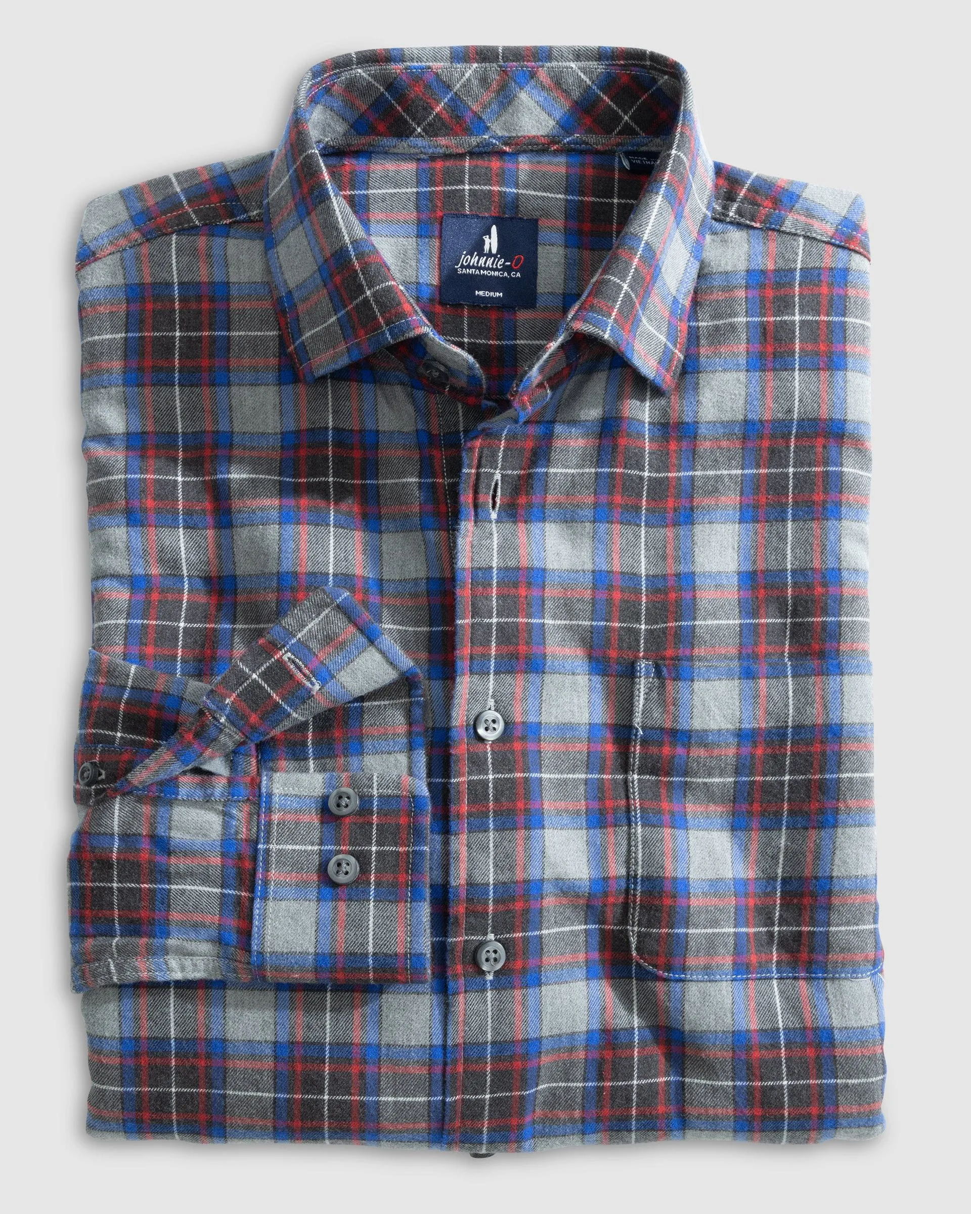 Tucked Cotton Blend Button Up Shirt - Gerrard sold by Johnnie-O