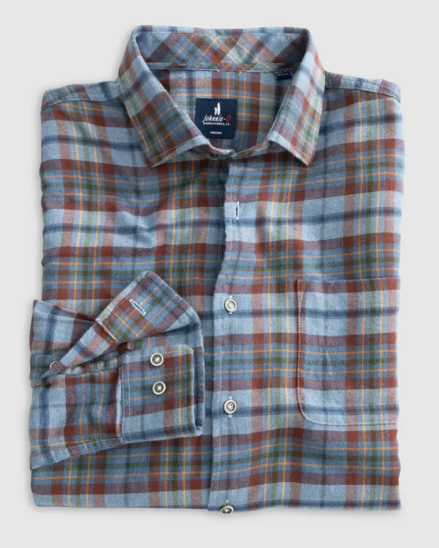 Tucked Cotton Blend Button Up Shirt - Roger sold by Johnnie-O