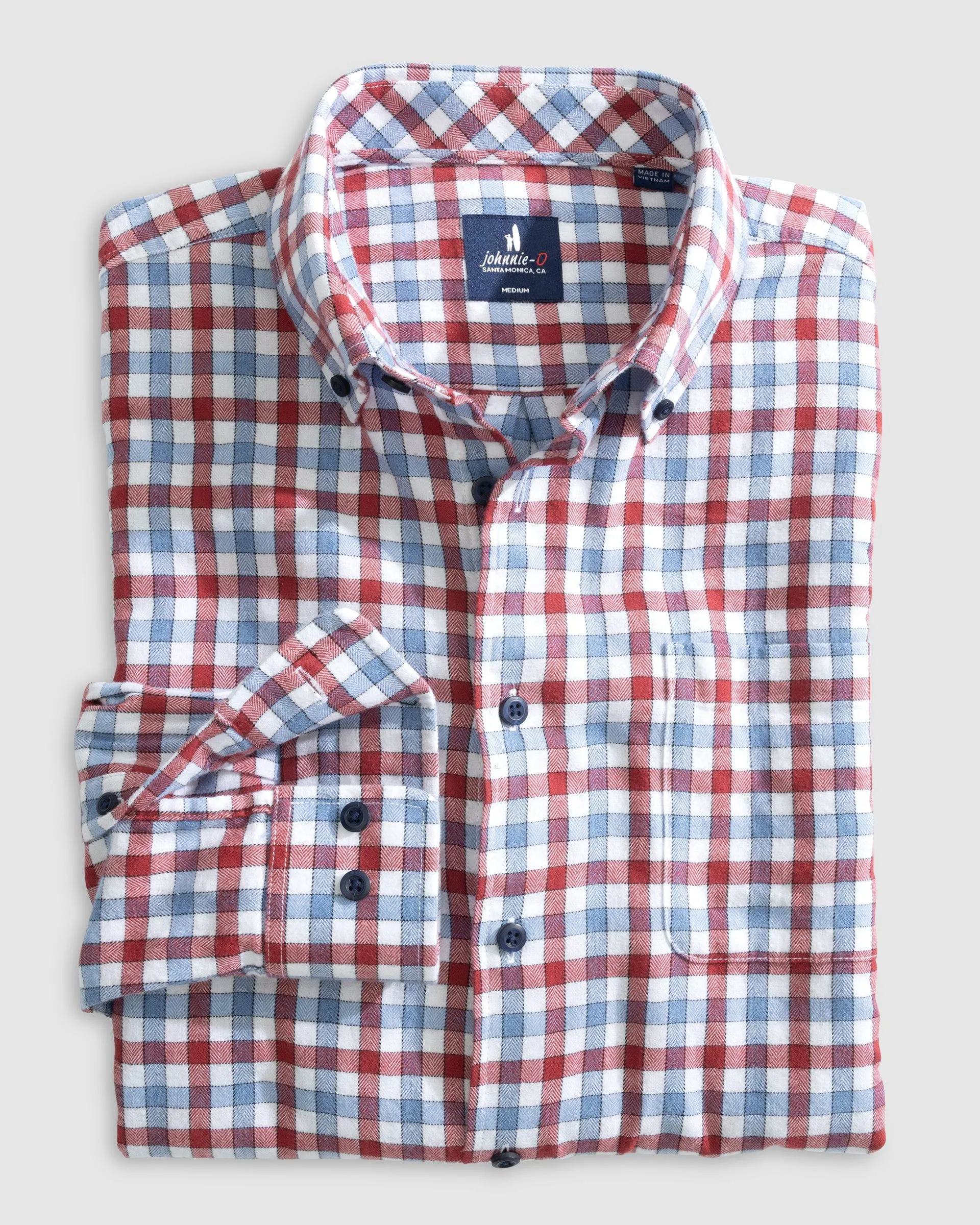 Tucked Cotton Blend Button Up Shirt - Millbank sold by Johnnie-O