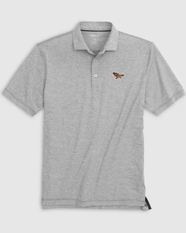 Baltimore Orioles Lyndonn Striped Jersey Performance Polo - Cooperstown Logo made by Johnnie-O