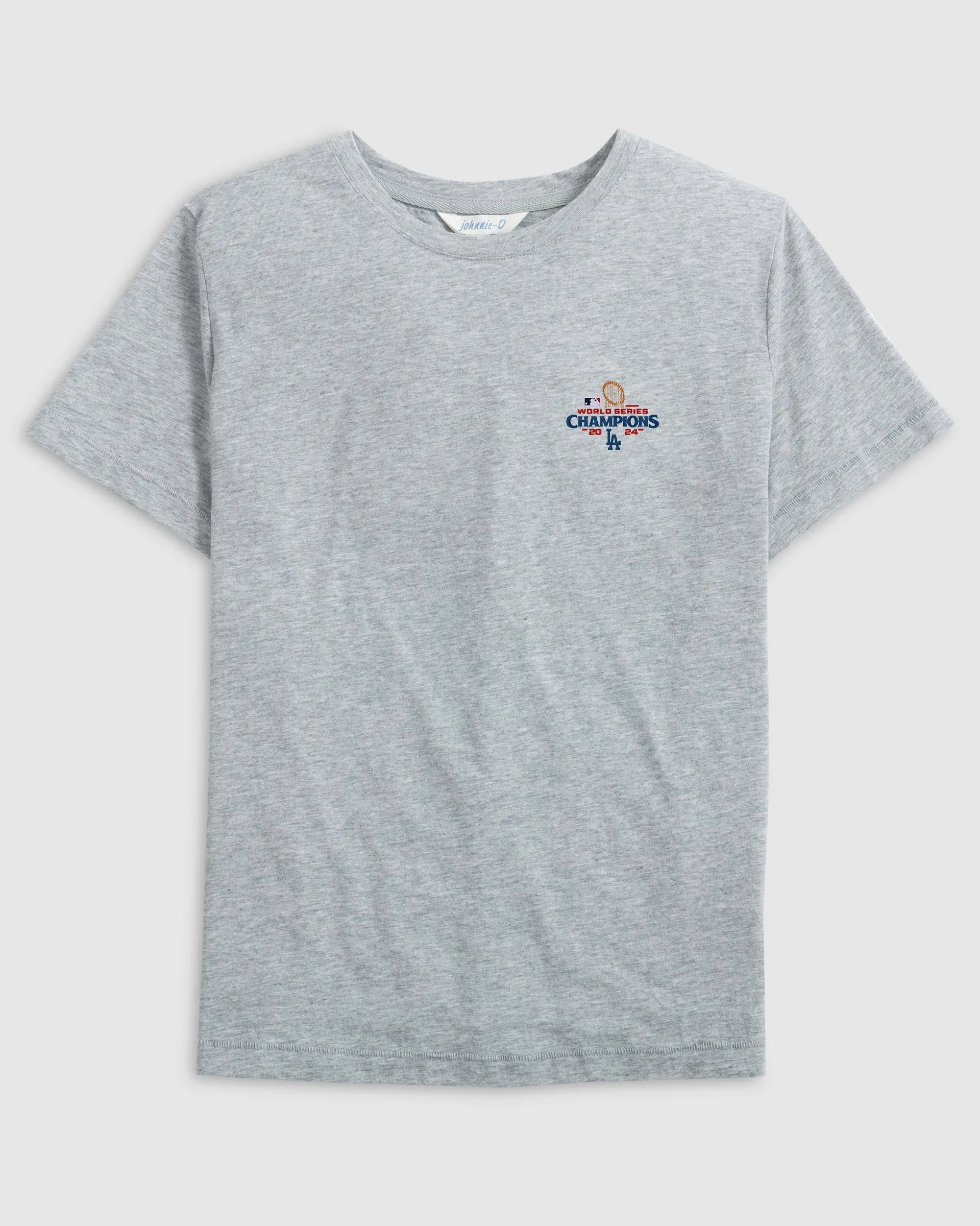 Women's Los Angeles Dodgers Heritage Cotton Blend T-Shirt - 2024 World Series Champions Logo sold by Johnnie-O