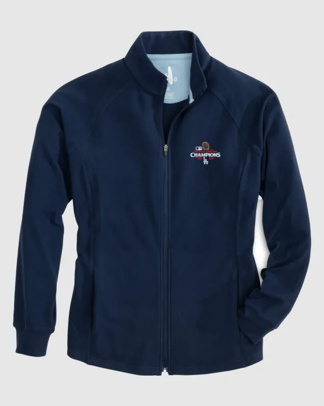 Women's Los Angeles Dodgers Blakey Full Zip Fleece Jacket - 2024 World Series Champions Logo sold by Johnnie-O