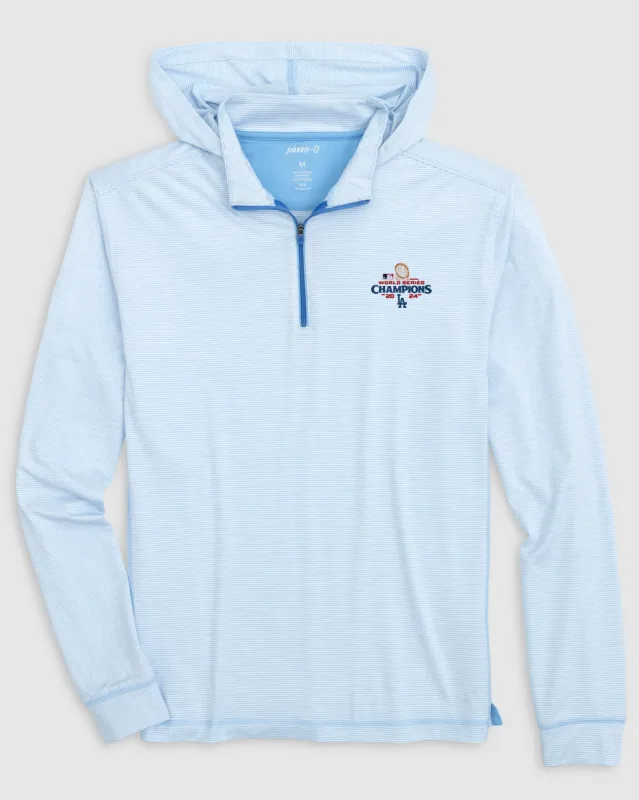 Los Angeles Dodgers Hybrid Performance 1/4 Zip Hoodie - 2024 World Series Champions Logo sold by Johnnie-O