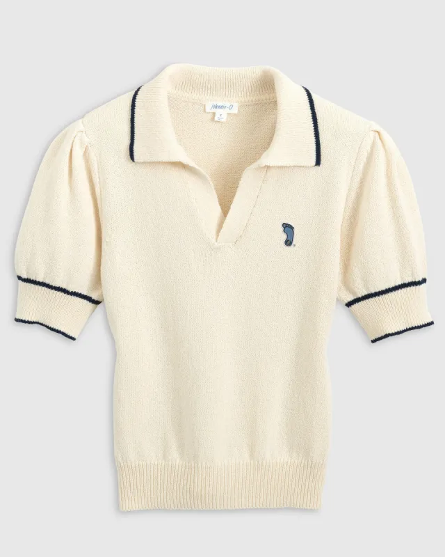 Women's North Carolina Gigi Cotton Sweater Polo - Tar Heel Logo made by Johnnie-O