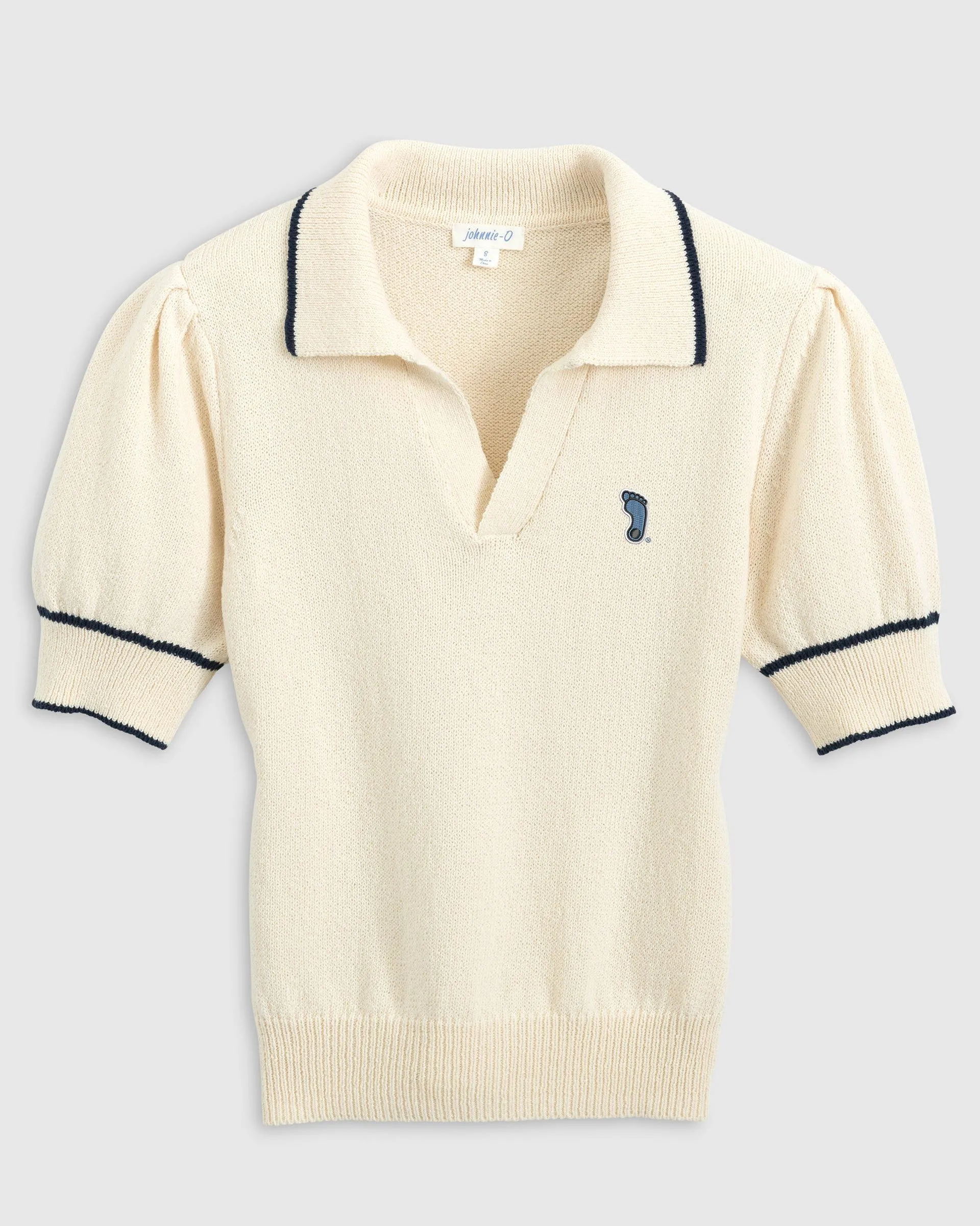 Women's North Carolina Gigi Cotton Sweater Polo - Tar Heel Logo sold by Johnnie-O
