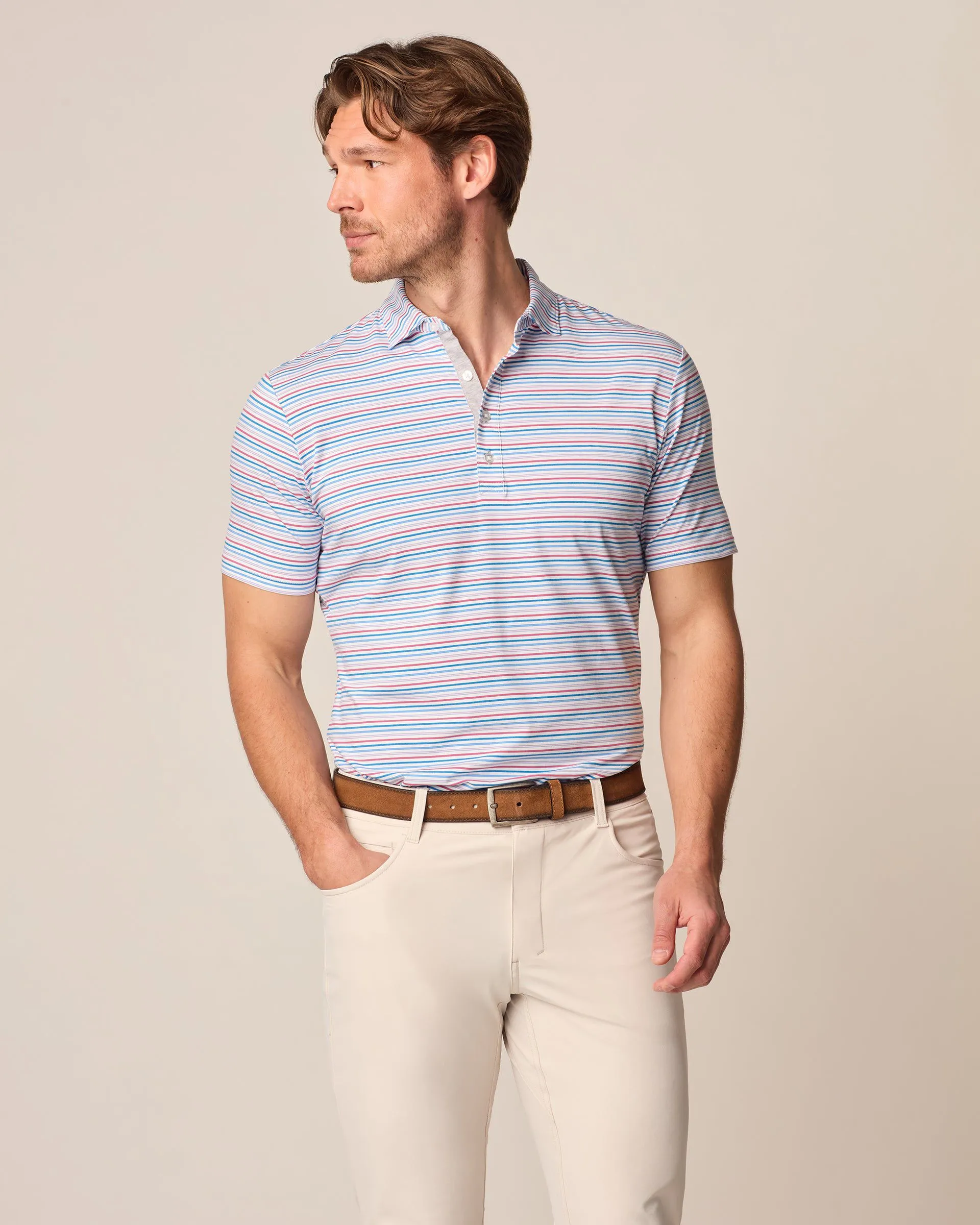 Linxter Cotton Blend Performance Polo - Lynch Stripe sold by Johnnie-O product image thumbnail 2