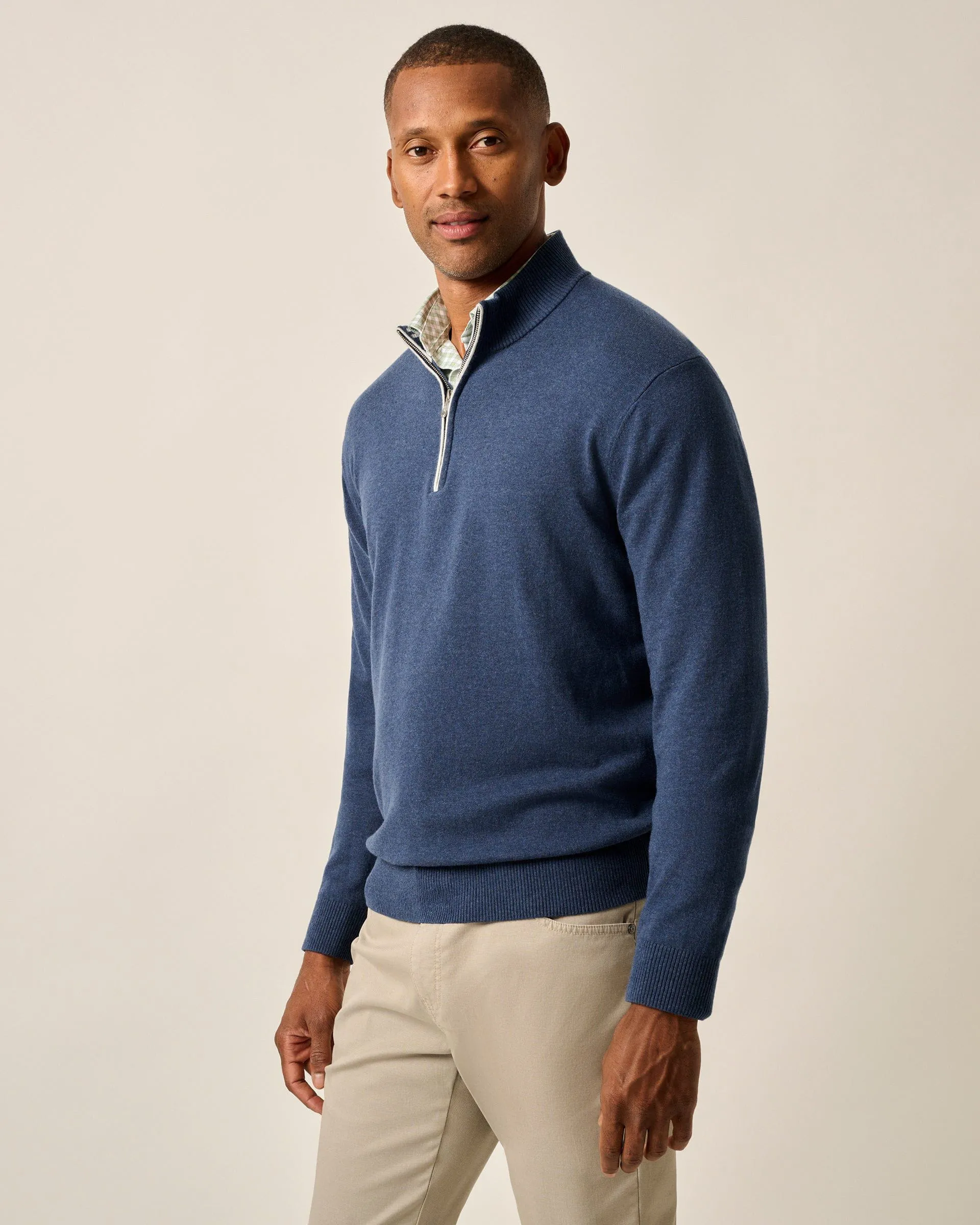 Desmond Plaited Cotton Blend 1/4 Zip Sweater sold by Johnnie-O product image thumbnail 5