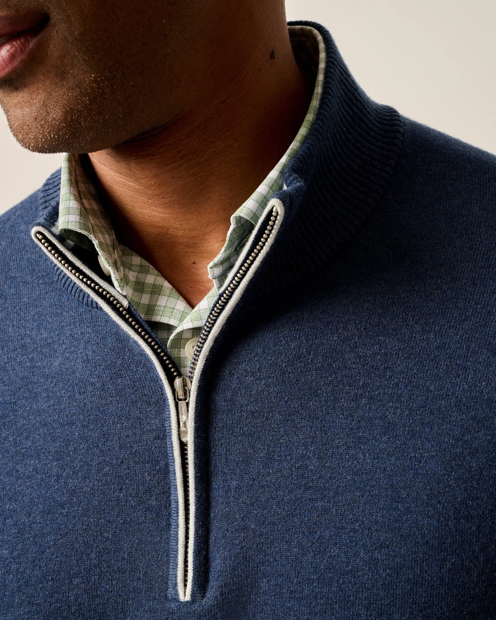 Desmond Plaited Cotton Blend 1/4 Zip Sweater sold by Johnnie-O product image thumbnail 3