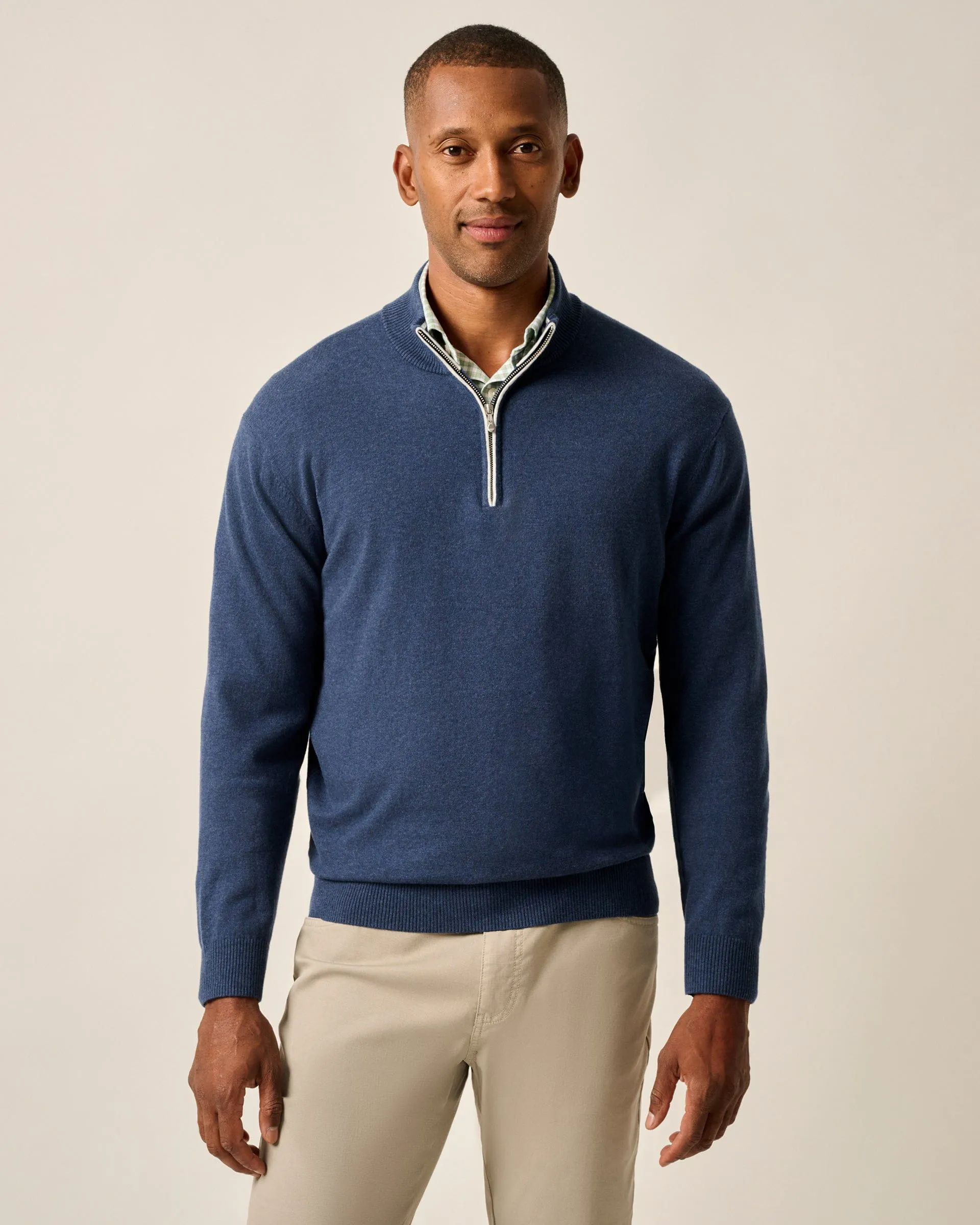 Desmond Plaited Cotton Blend 1/4 Zip Sweater sold by Johnnie-O