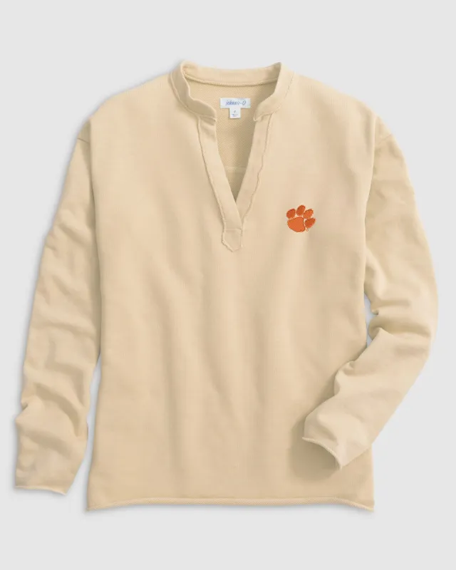 Clemson Camilla V-Neck Cotton Blend Pullover sold by Johnnie-O