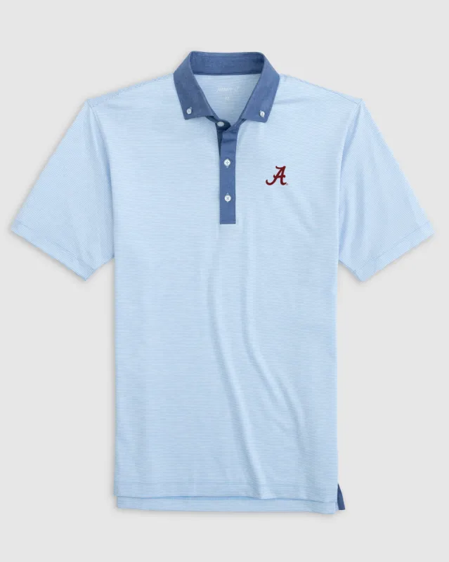 Alabama Walsh Striped Jersey Performance Polo sold by Johnnie-O