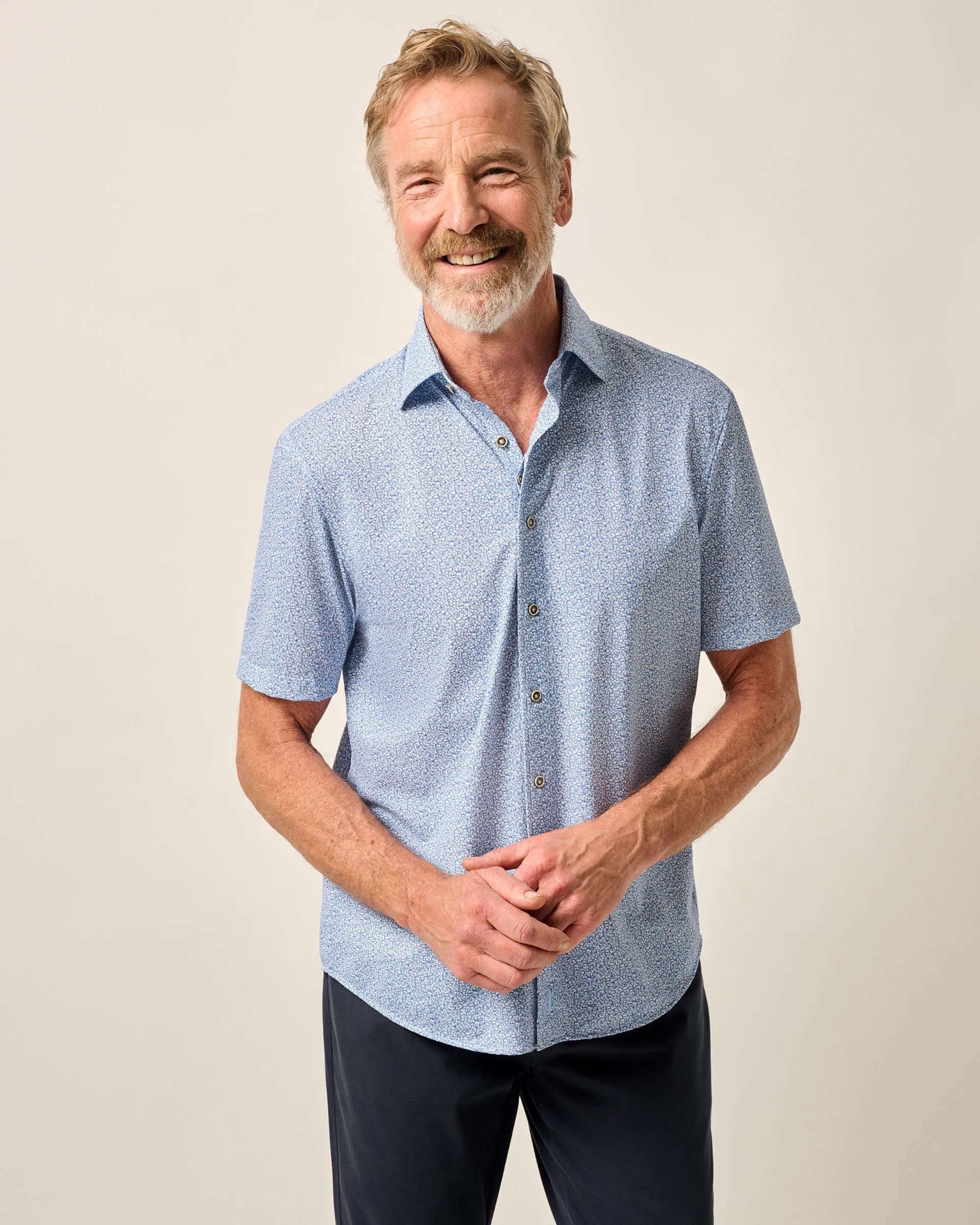 Short Sleeve Hangin' Out Knit Button Down Shirt - Waylan sold by Johnnie-O