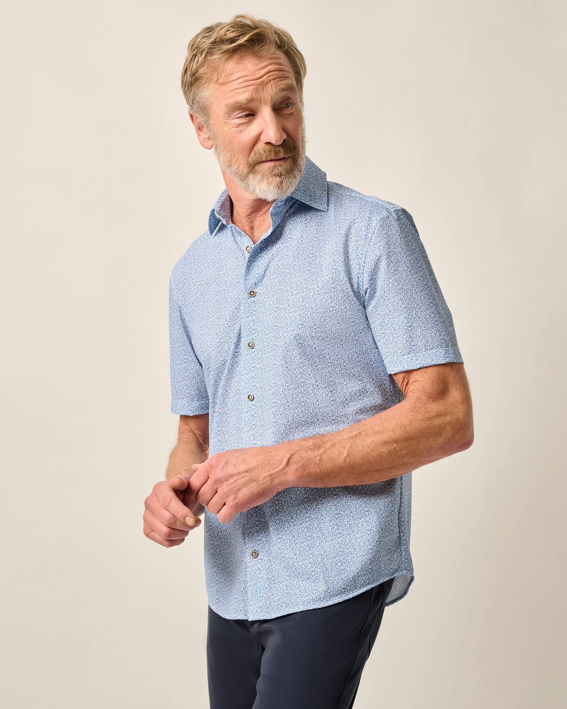 Short Sleeve Hangin' Out Knit Button Down Shirt - Waylan sold by Johnnie-O product image thumbnail 2