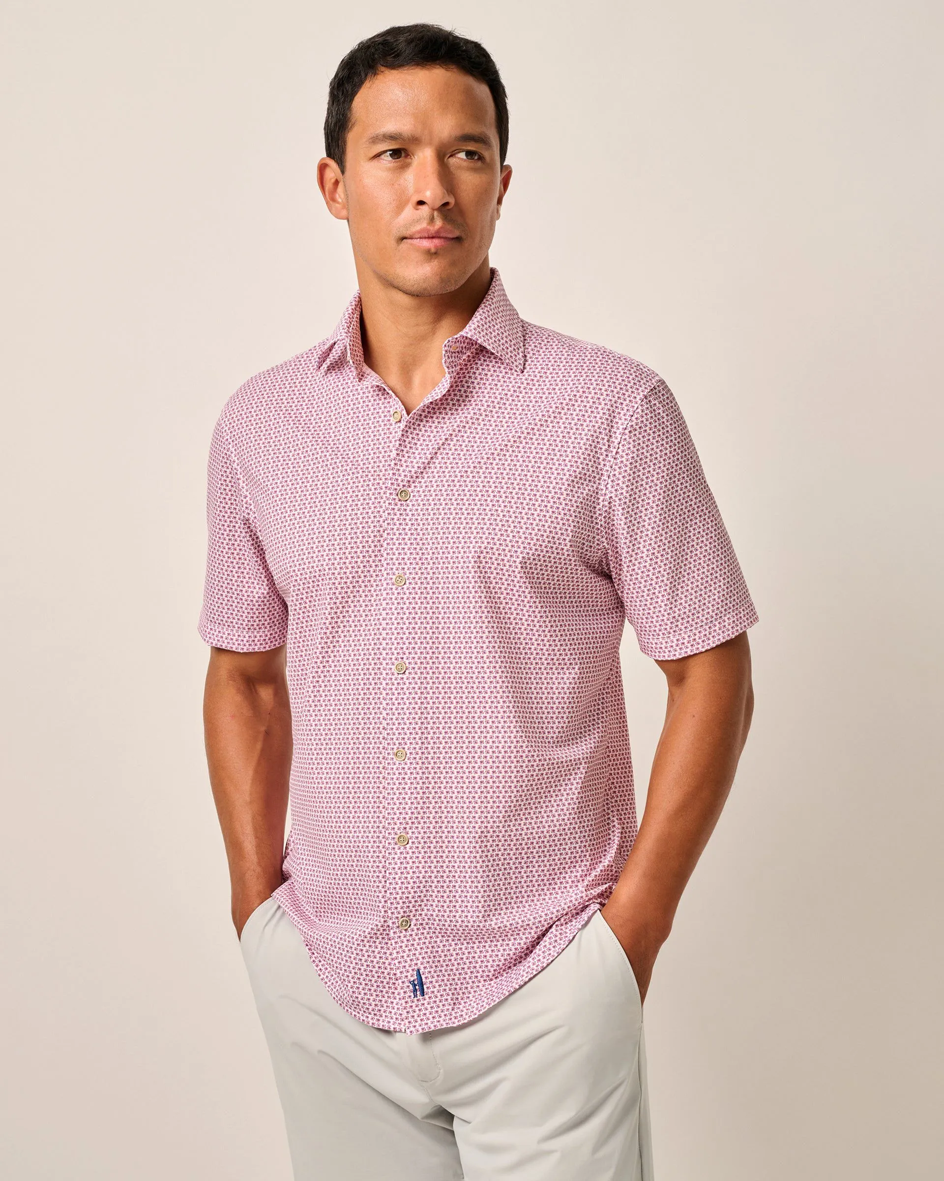 Short Sleeve Hangin' Out Knit Button Down Shirt - Caspian sold by Johnnie-O