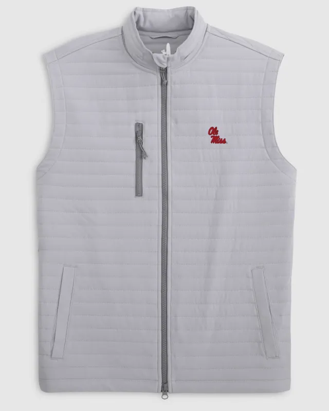 Ole Miss Crosswind Quilted Performance Vest - Stacked Logo (Copy) sold by Johnnie-O