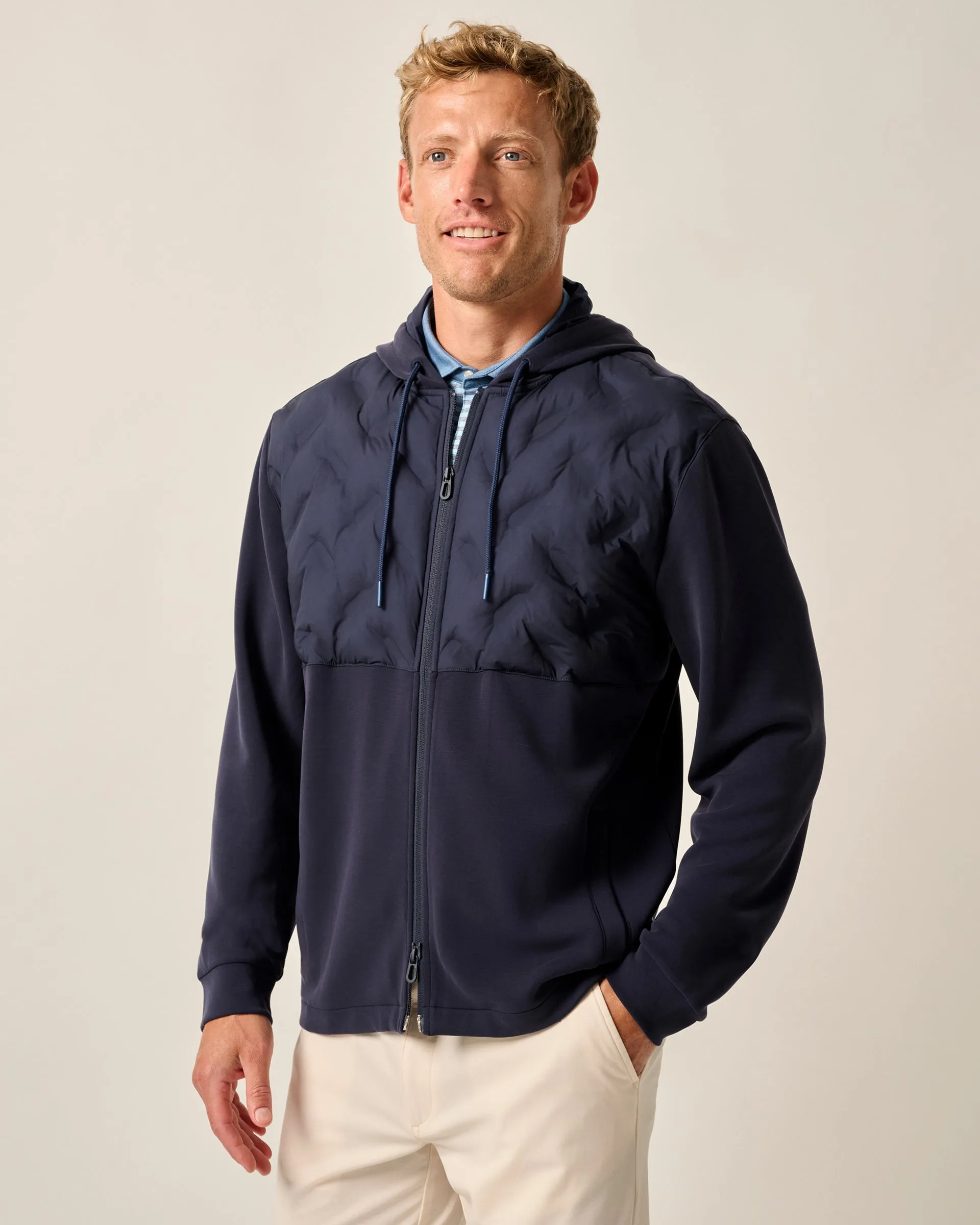 Zuker Hooded Mixed Media Jacket sold by Johnnie-O