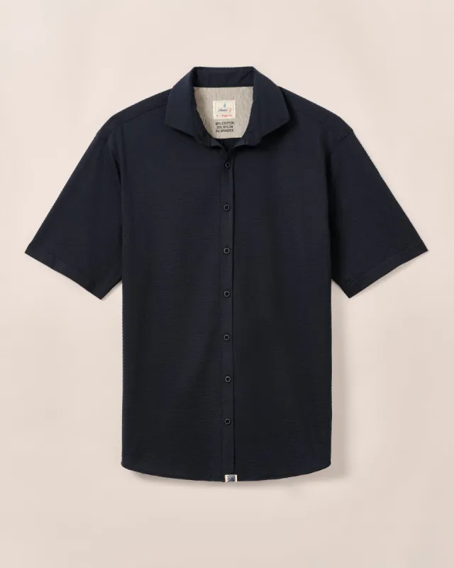 Short Sleeve Hangin' Out Knit Button Down Shirt - Surfsucker sold by Johnnie-O