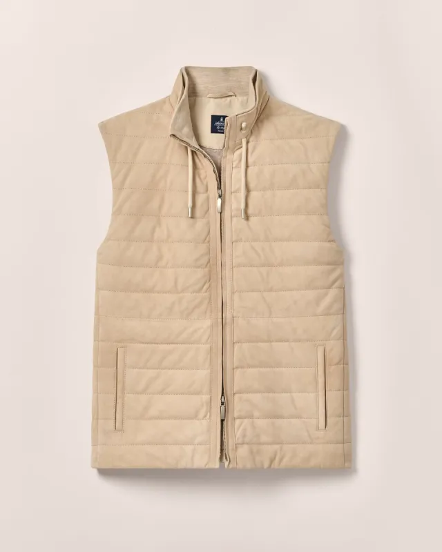 Winthrop Quilted Lambsuede Vest made by Johnnie-O