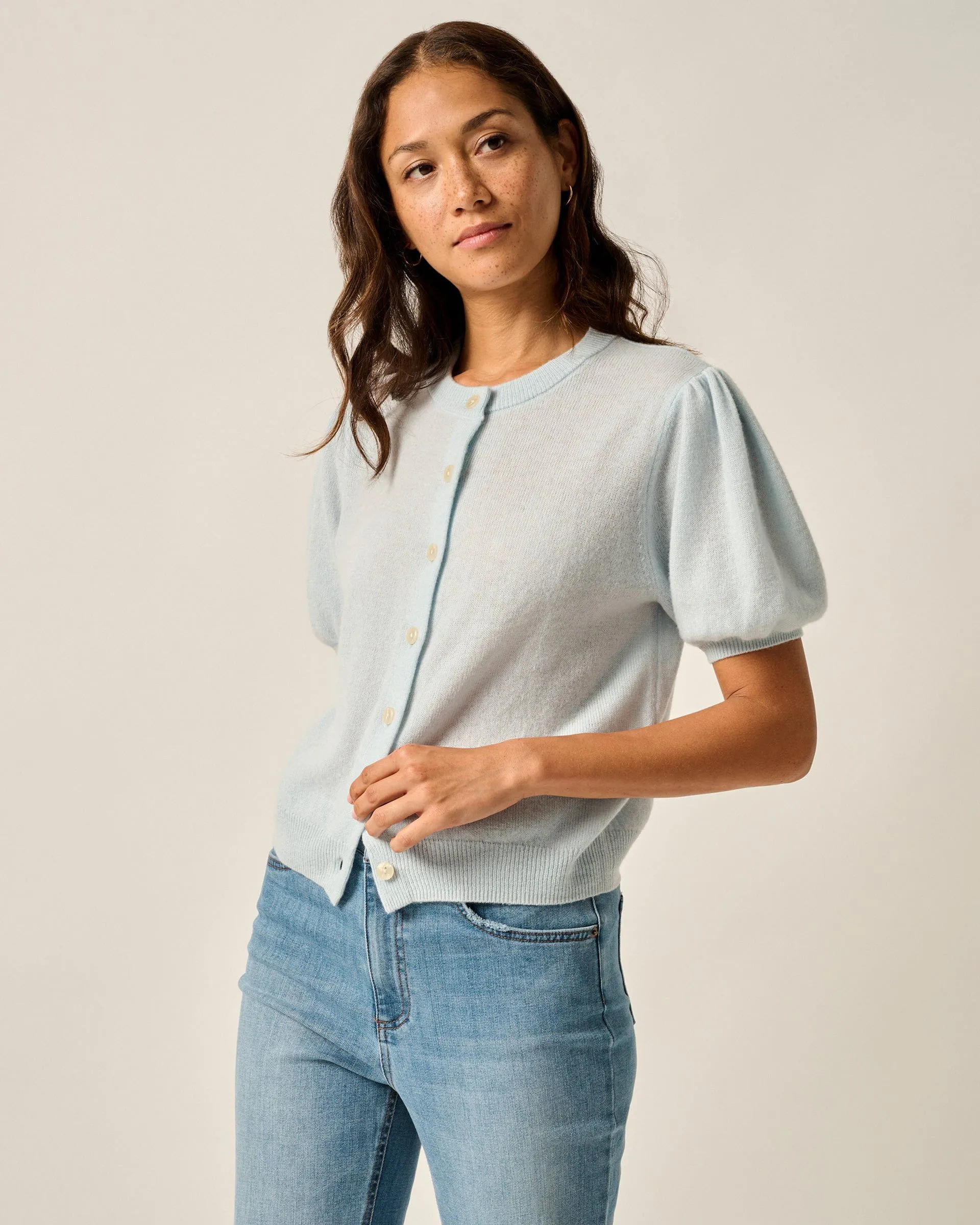 Lizzie Puff Sleeve Cardigan sold by Johnnie-O