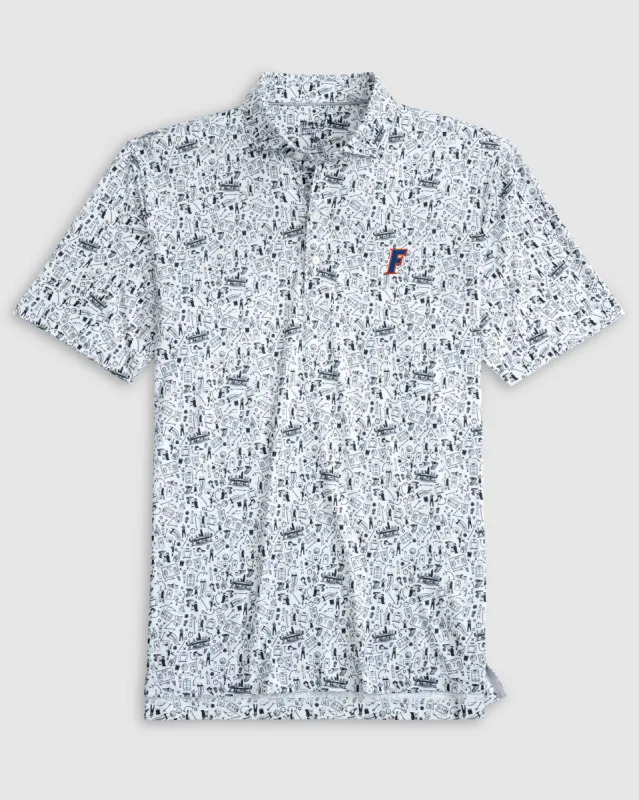 Florida Hoop There It Is Printed Performance Jersey Polo - F Logo made by Johnnie-O