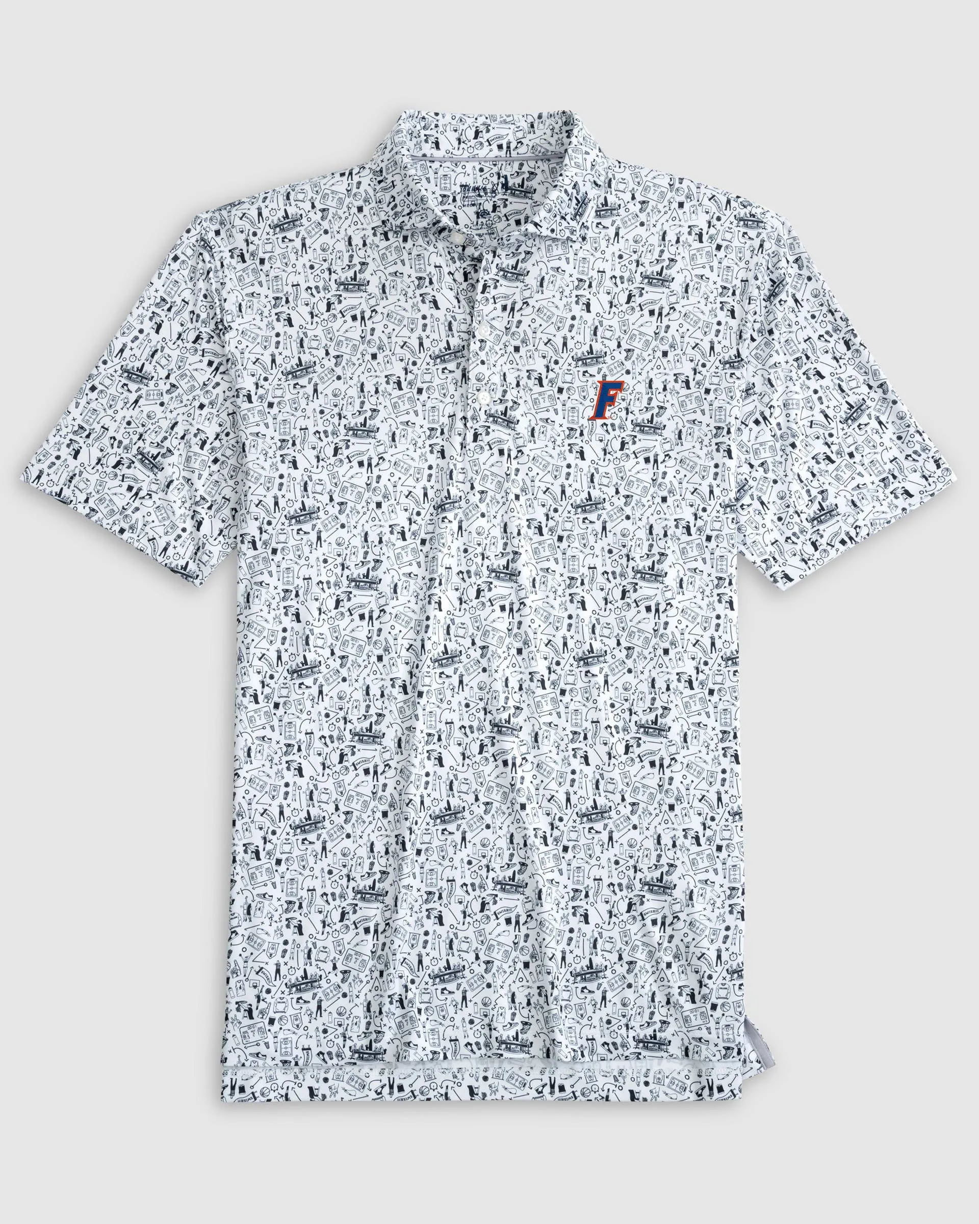 Florida Hoop There It Is Printed Performance Jersey Polo - F Logo sold by Johnnie-O