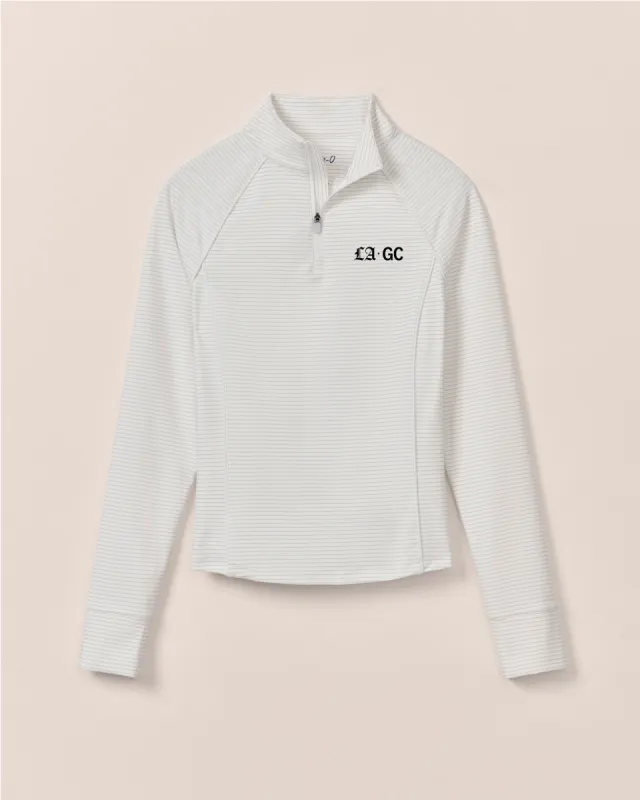 Women's TGL Los Angeles Golf Club Jasmine Striped Performance 1/4 Zip sold by Johnnie-O