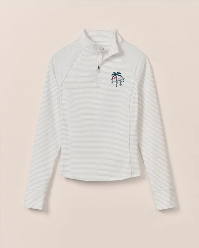 Women's TGL Jupiter Links Golf Club Jasmine Striped Performance 1/4 Zip sold by Johnnie-O