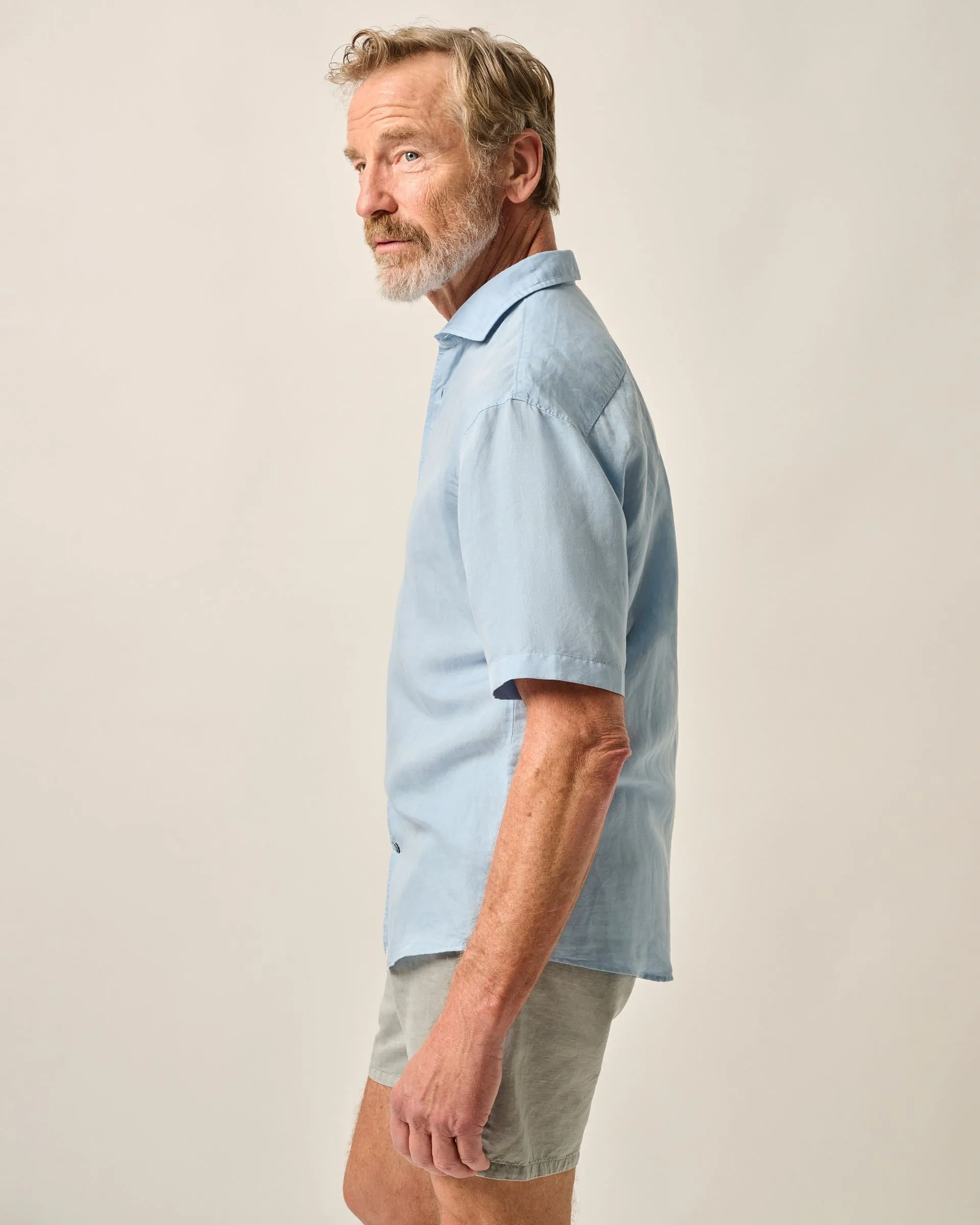 Garment Dyed Short Sleeve Printed Button Down Shirt - Gianni Solid Knit sold by Johnnie-O product image thumbnail 3