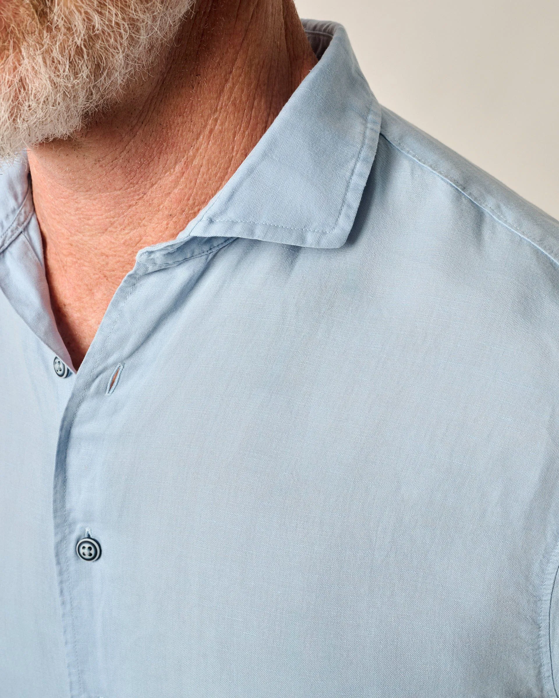 Garment Dyed Short Sleeve Printed Button Down Shirt - Gianni Solid Knit sold by Johnnie-O product image thumbnail 4