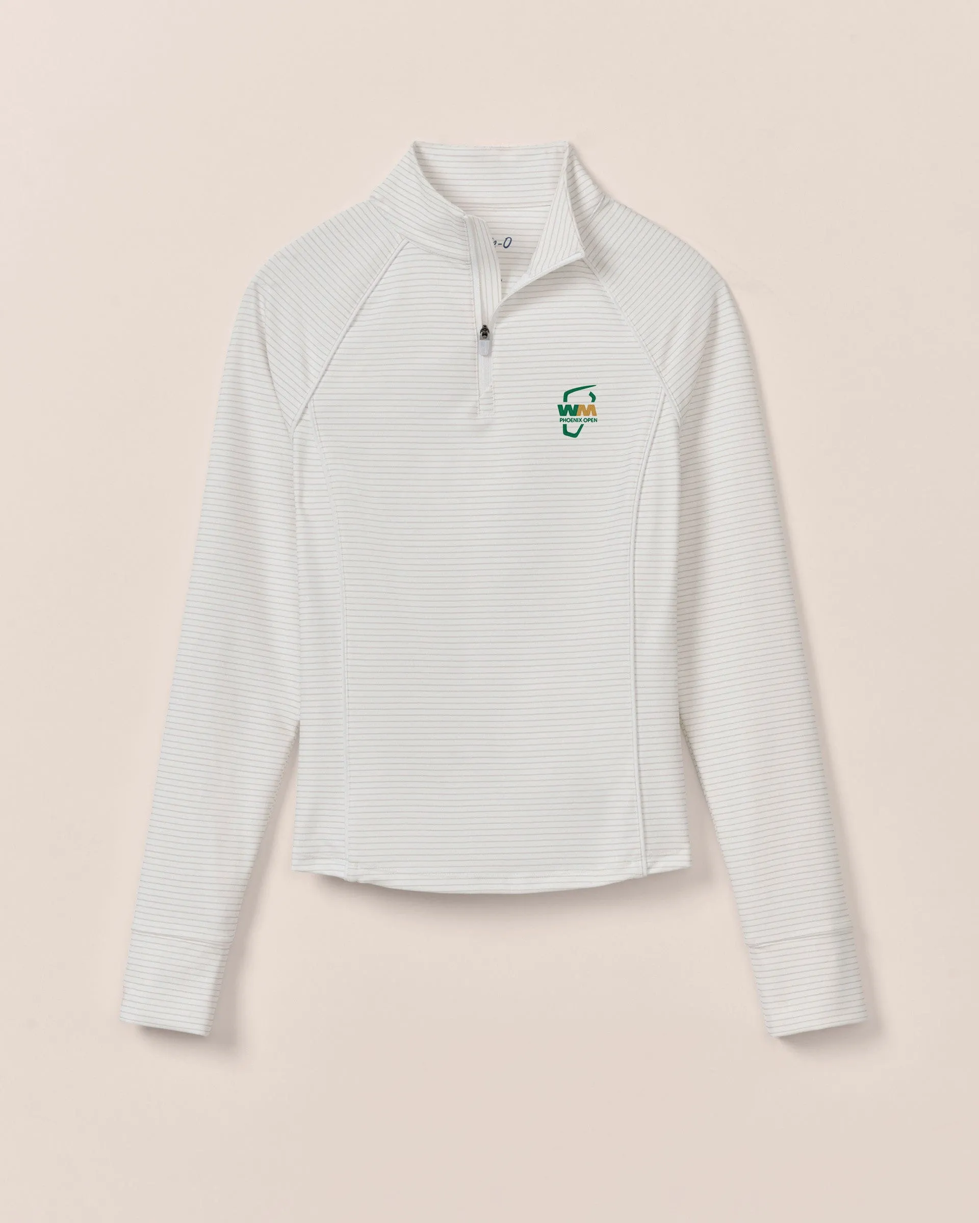 Women's WM Phoenix Open Jasmine Striped Performance 1/4 Zip sold by Johnnie-O