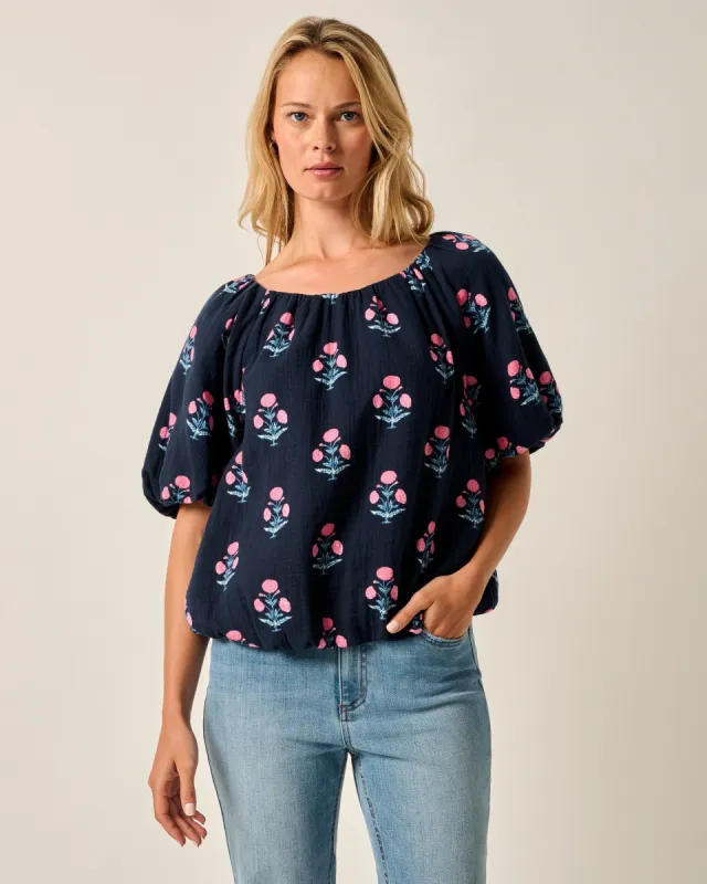 Collett Block Print Blouse sold by Johnnie-O