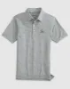 Notre Dame Lyndonn Jr. Striped Jersey Performance Polo - Leprechaun Logo sold by Johnnie-O