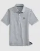 Notre Dame Lyndonn Jr. Striped Jersey Performance Polo - Leprechaun Logo sold by Johnnie-O