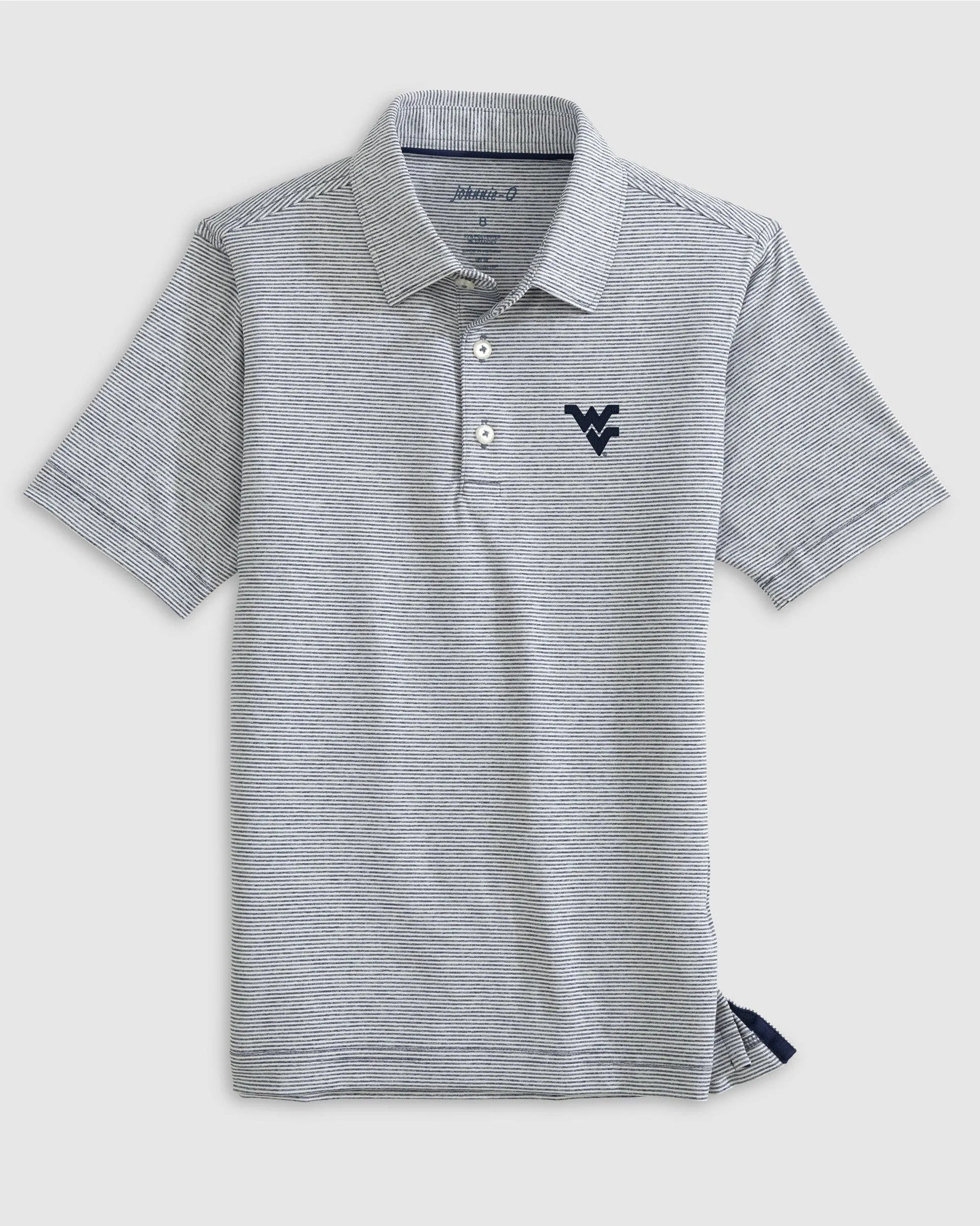 West Virginia Lyndonn Jr. Striped Jersey Performance Polo sold by Johnnie-O product image thumbnail 5