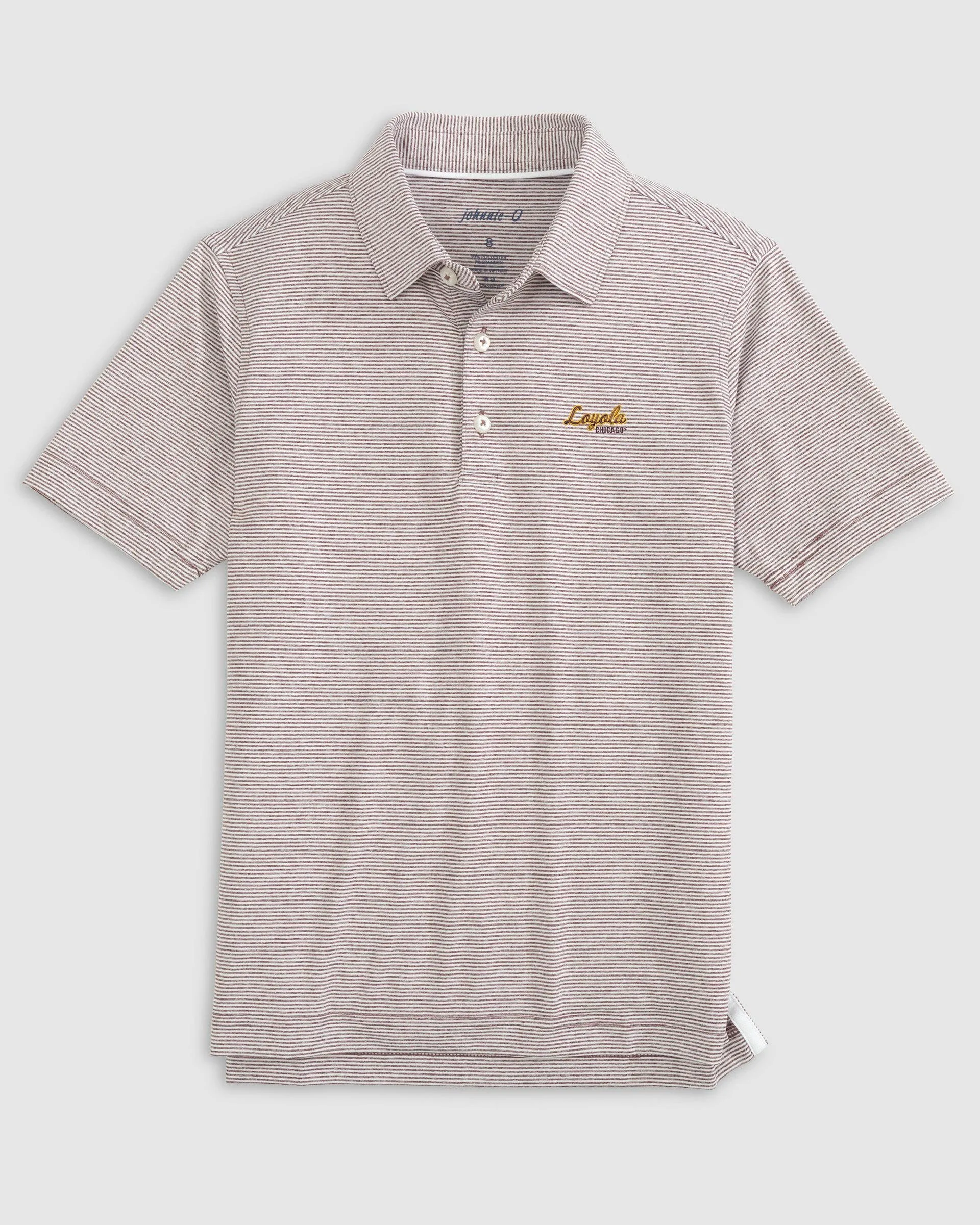 Loyola Chicago Lyndonn Jr. Striped Jersey Performance Polo sold by Johnnie-O product image thumbnail 5