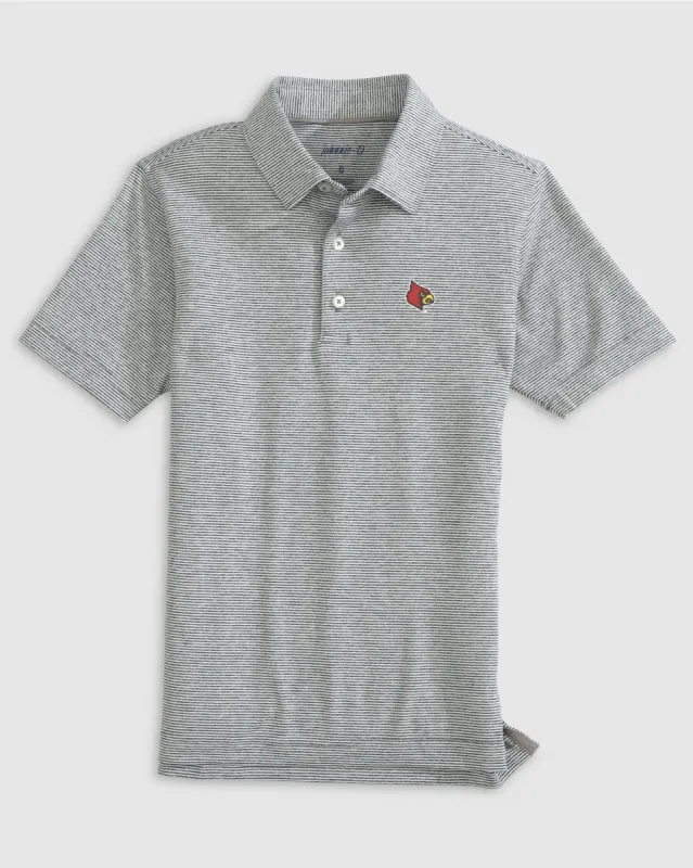 Louisville Lyndonn Jr. Striped Jersey Performance Polo sold by Johnnie-O
