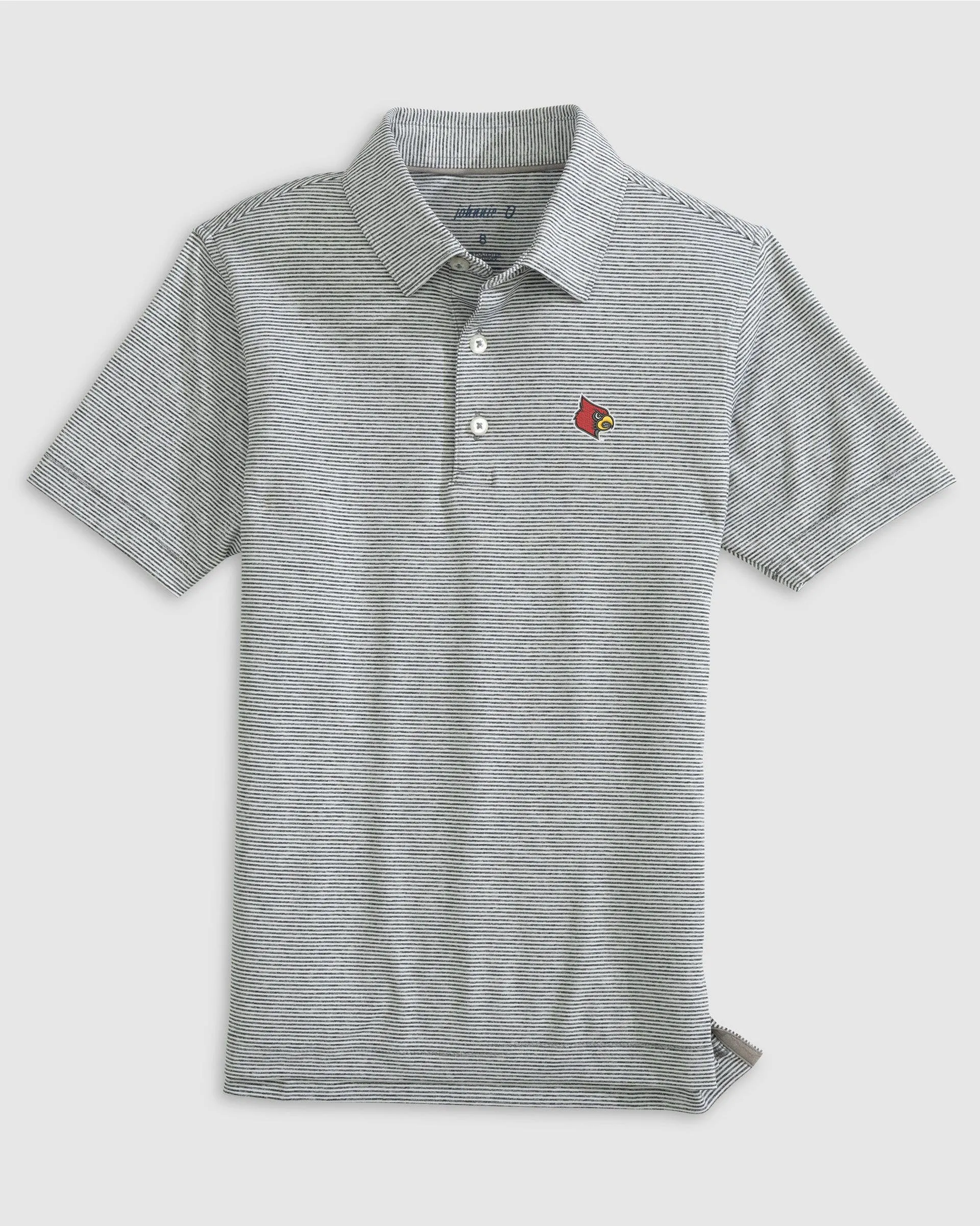 Louisville Lyndonn Jr. Striped Jersey Performance Polo sold by Johnnie-O