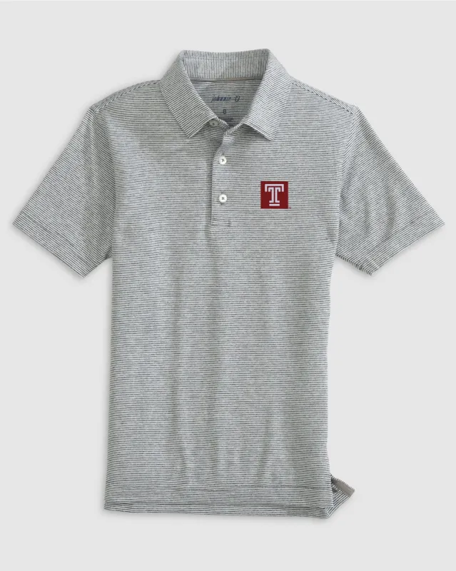 Temple Lyndonn Jr. Striped Jersey Performance Polo sold by Johnnie-O