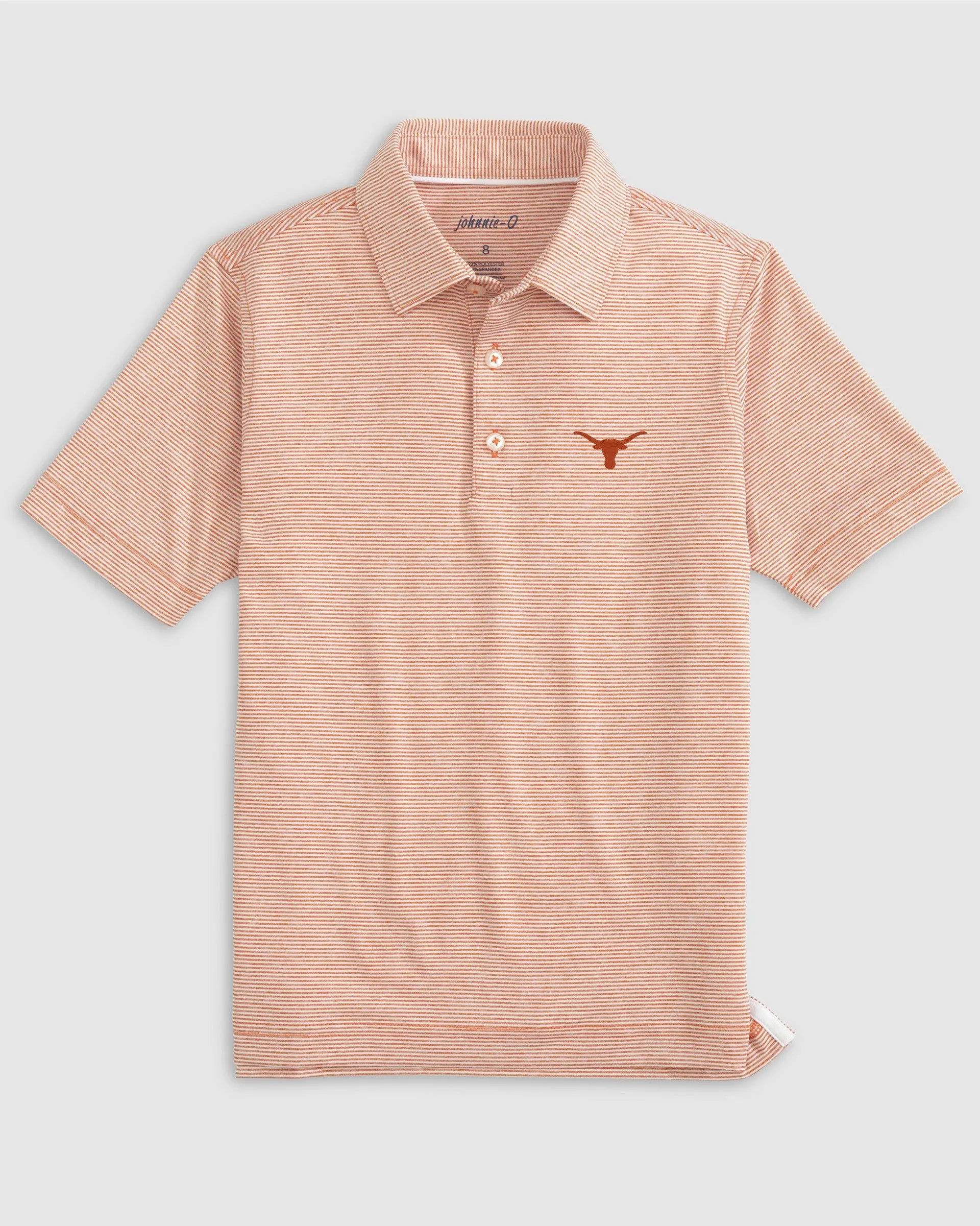 Texas Lyndonn Jr. Striped Jersey Performance Polo sold by Johnnie-O
