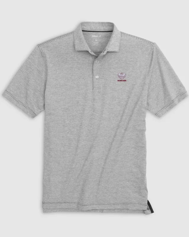 University of Chicago Lyndonn Striped Jersey Performance Polo - Phoenix Logo sold by Johnnie-O