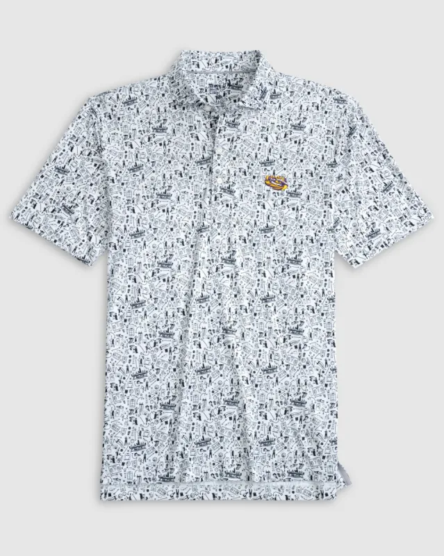 Louisiana State Hoop There It Is Performance Jersey Polo - Tiger Eye Logo sold by Johnnie-O