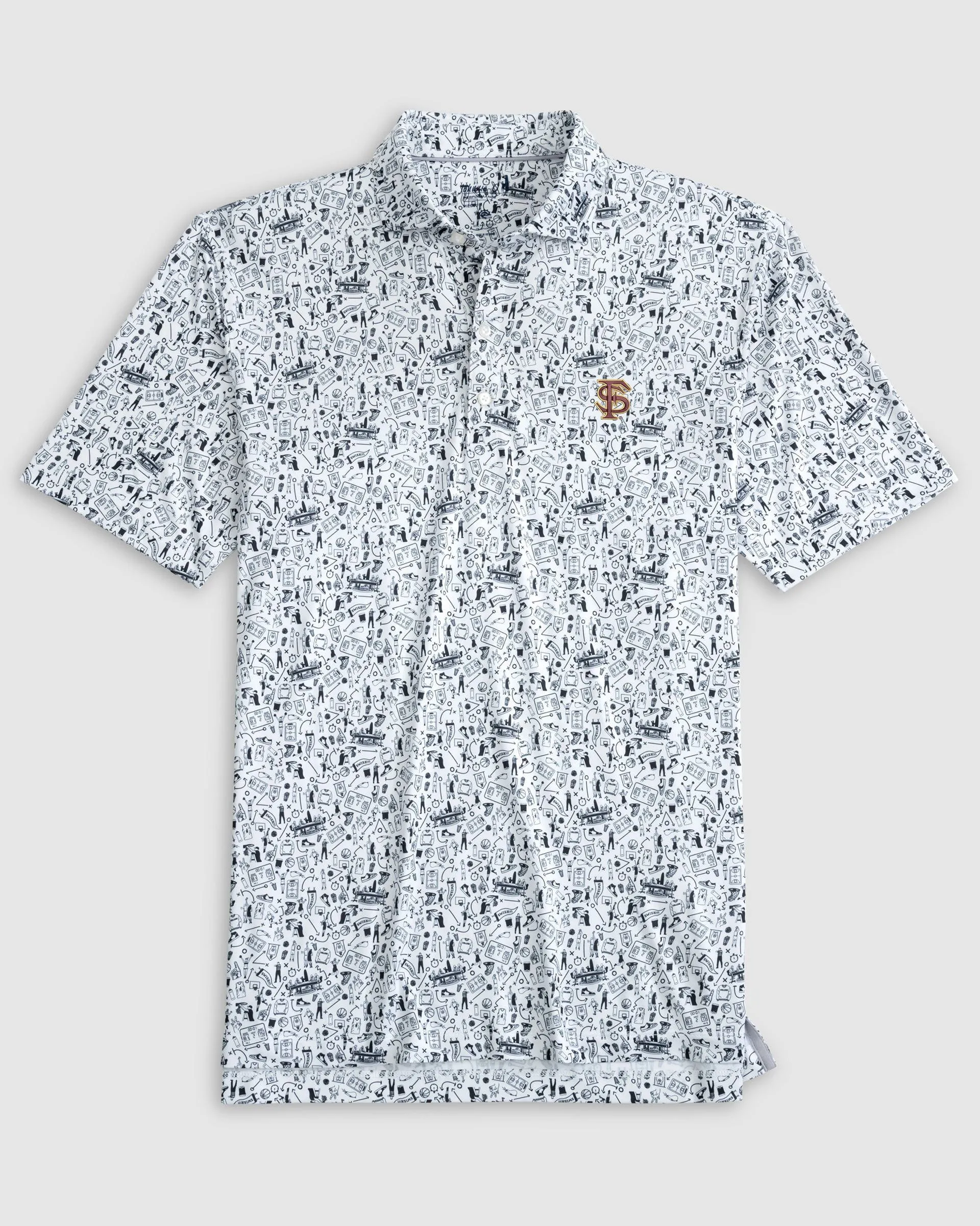 Florida State Hoop There It Is Performance Jersey Polo - Baseball Logo sold by Johnnie-O