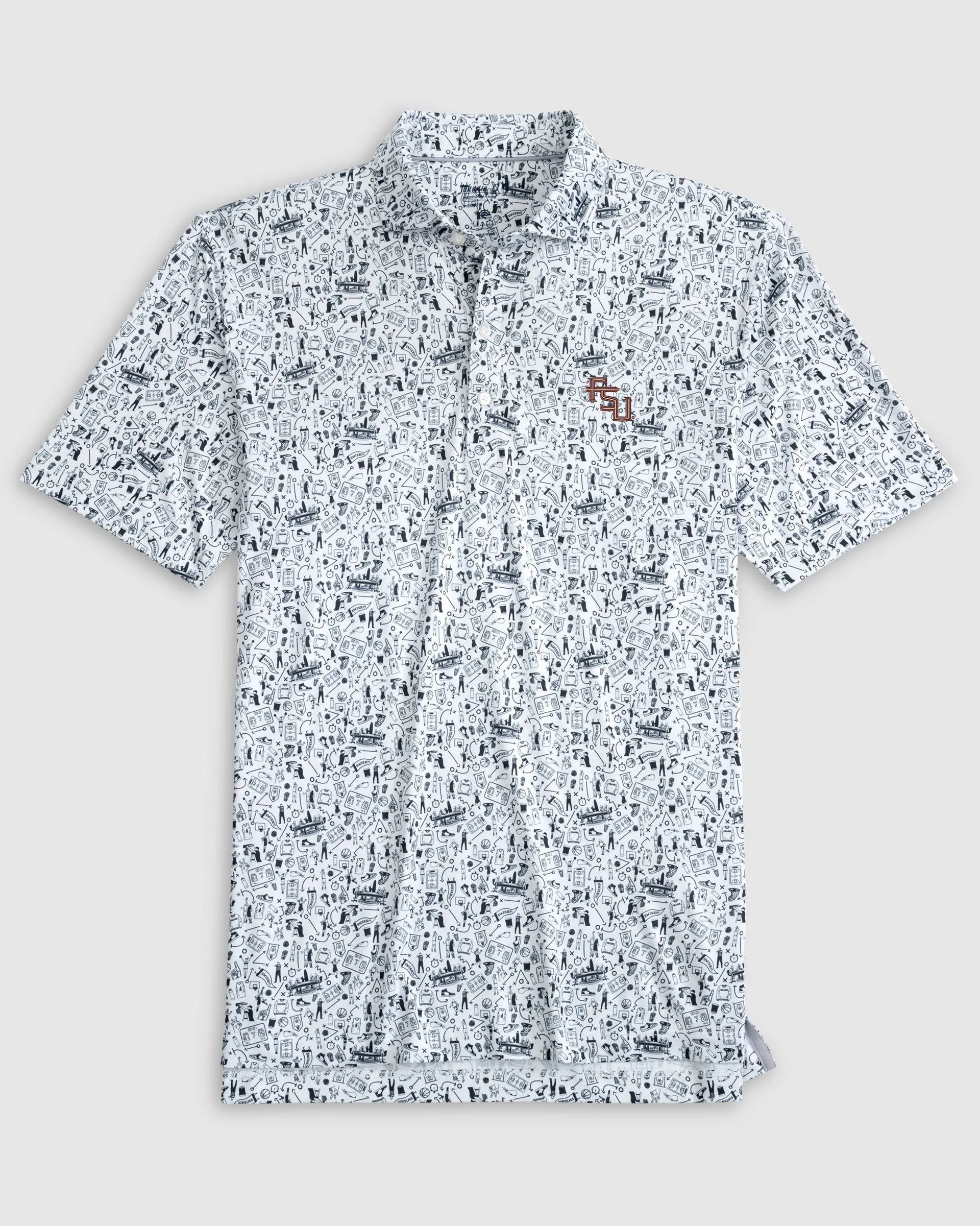 Florida State Hoop There It Is Performance Jersey Polo - Stacked Logo sold by Johnnie-O