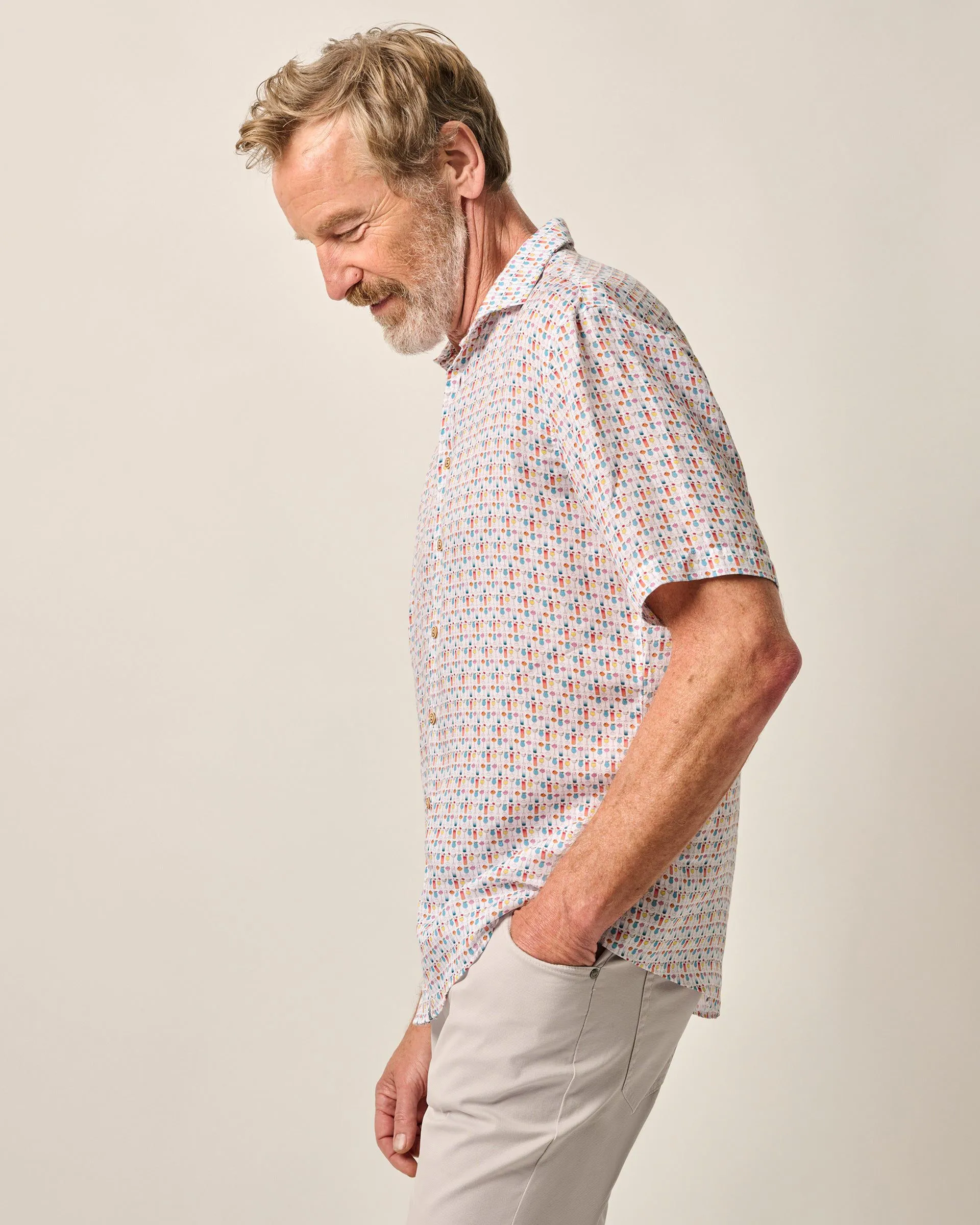 Short Sleeve Hangin' Out Linen Button Down Shirt - 5 O' Clock Somewhere sold by Johnnie-O product image thumbnail 5