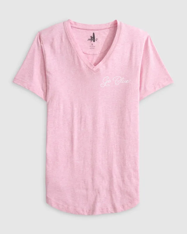 Women's Michigan Merediths V-Neck T-Shirt - Go Blue Logo sold by Johnnie-O