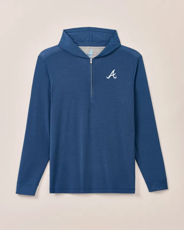 Atlanta Braves Welsey Performance 1/4 Zip Hoodie sold by Johnnie-O