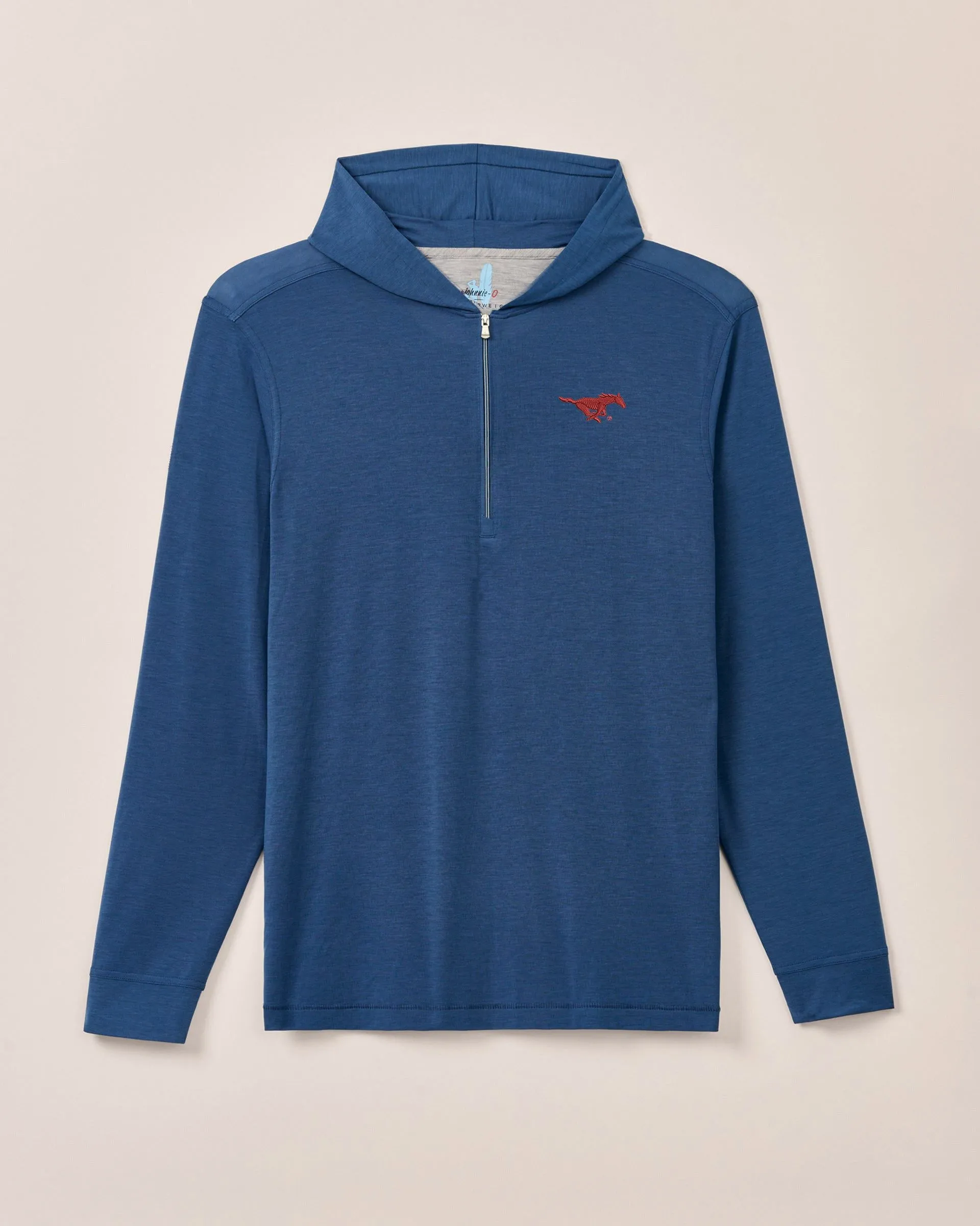 Southern Methodist Welsey Performance 1/4 Zip Hoodie sold by Johnnie-O