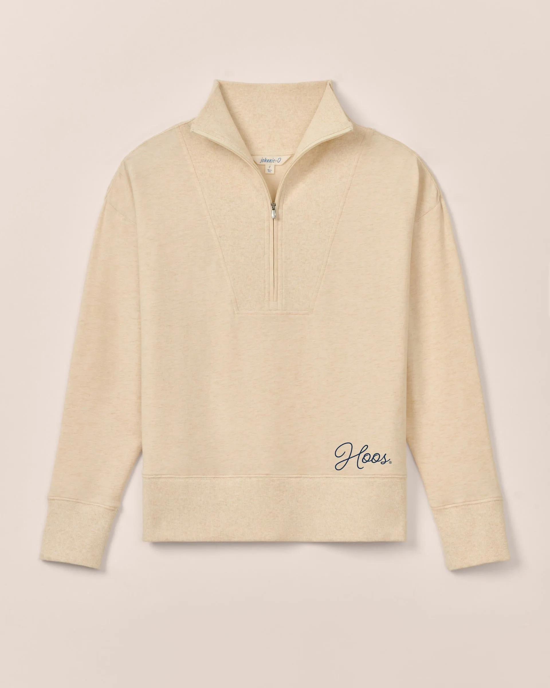 Women's Virginia Taylor Drop Shoulder Cotton 1/4 Zip - Hoos Logo sold by Johnnie-O